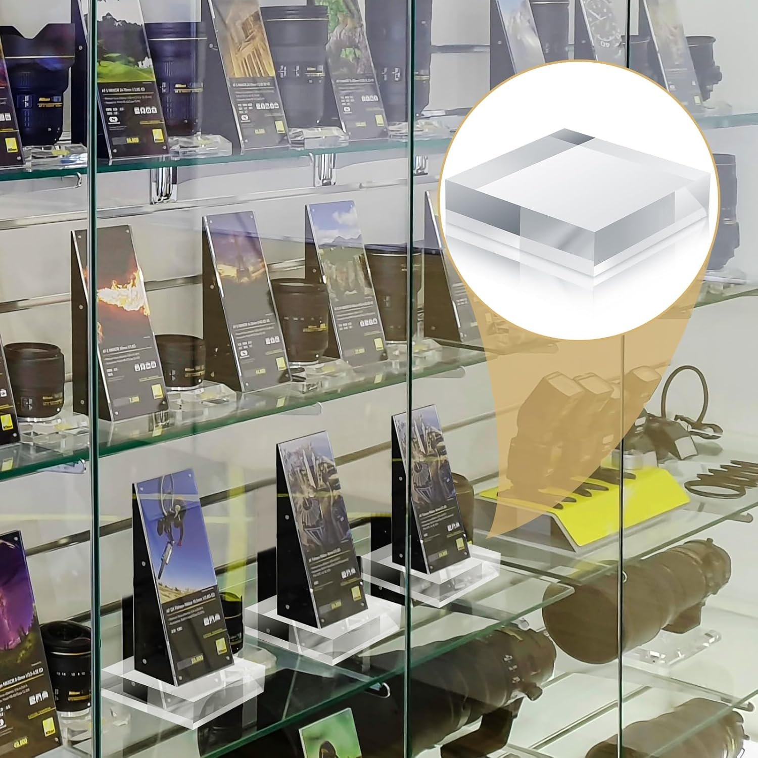 oem odm kigeli 4 pieces 4 x 4 x 1 inches acrylic cubes for display polished display block riser square clear acrylic pedestal stand for jewelry cake ring base holder factory & wholesale supplier