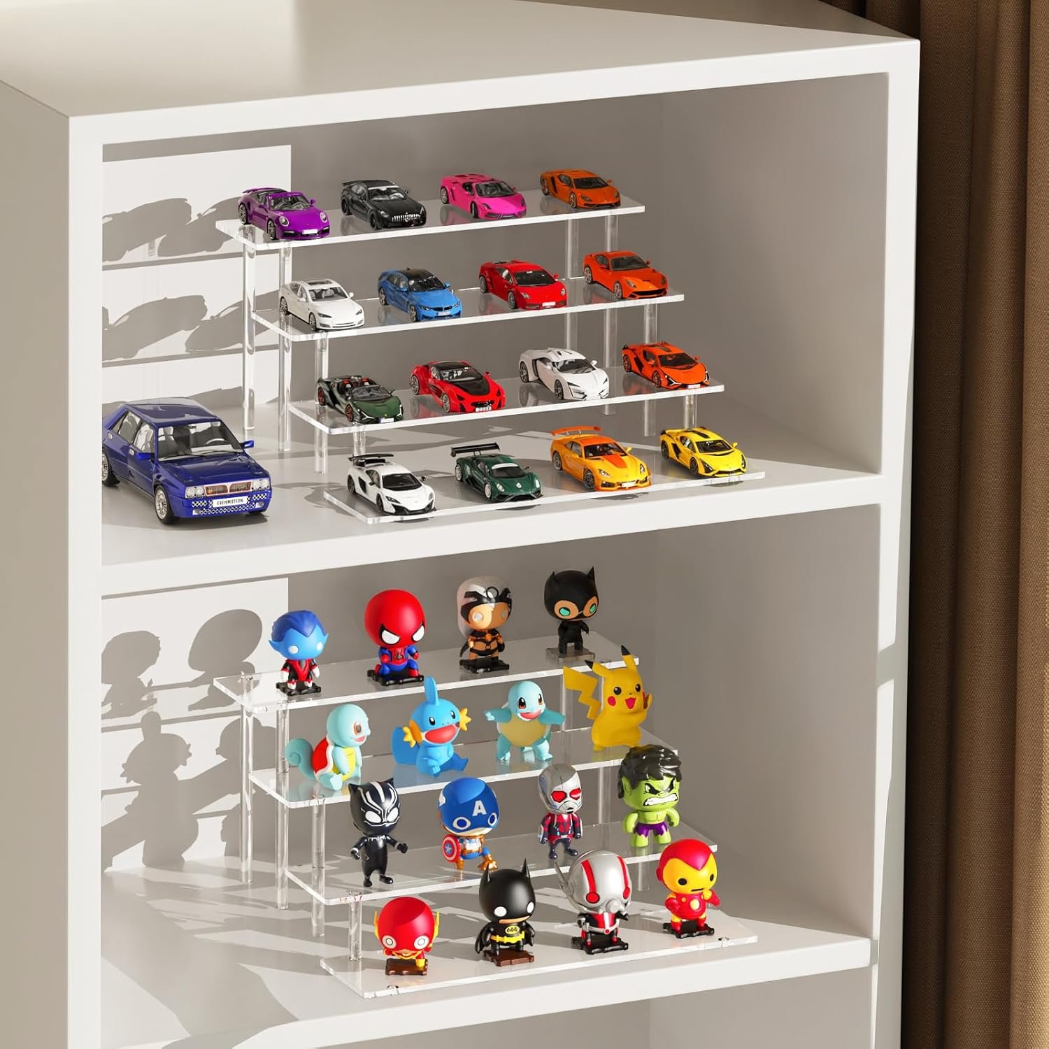 oem odm 4 tier acrylic display risers, clear perfume organizer stand, large cupcake stand holder, dessert display for party, display shelf for figure and collection, riser stand for decoration and organizer factory & wholesale supplier