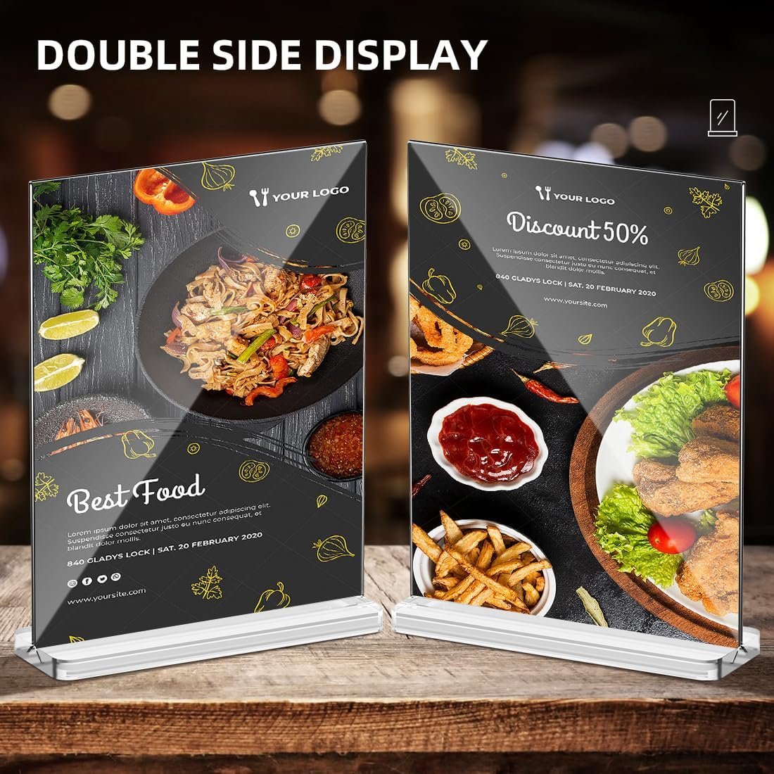 wholesale acrylic sign holder 8.5 x 11 clear sign display t shape table paper stands for home wedding office school restaurant (6 pack) factory & supplier oem odm