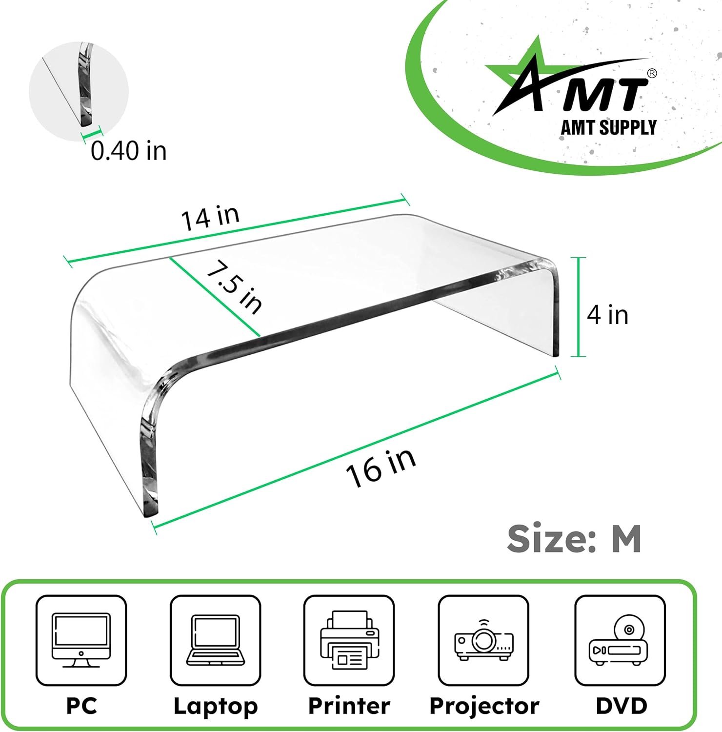 oem odm amt premium acrylic clear monitor stand laptop/pc/multimedia monitor riser for home office factory & wholesale supplier