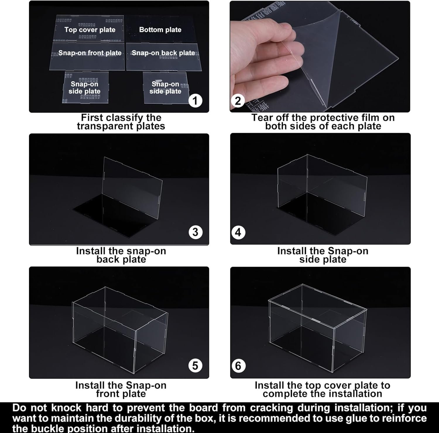 oem odm meccanixity clear display case, acrylic box assemble transparent dustproof box showcase 3.9x3.9x3.9inch for collectibles, crafts factory & wholesale supplier
