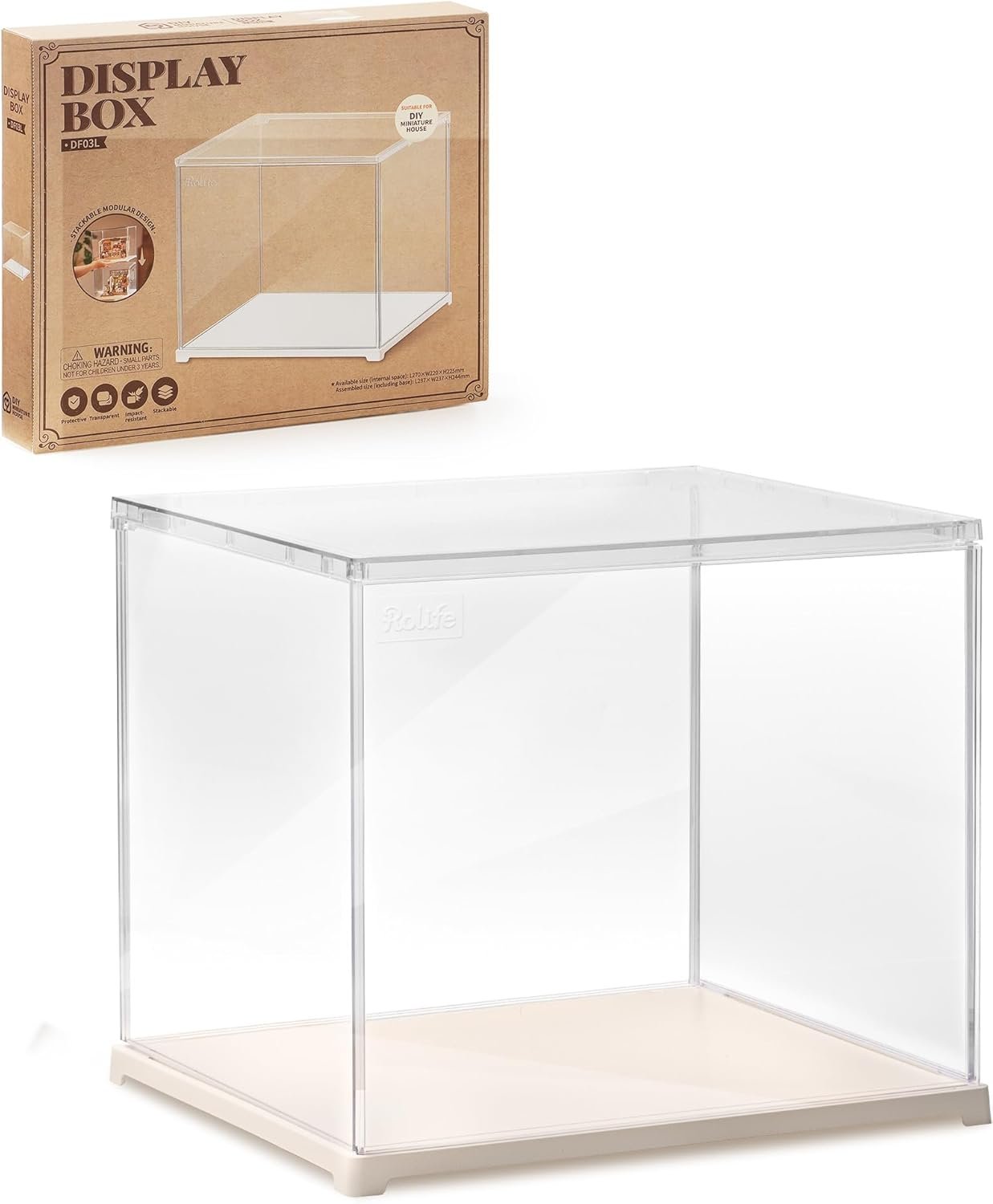 oem odm rowood display box,dustproof acrylic display case for miniature house kit,book nook,3d puzzle(11.3x9.3x9.6inch) factory & wholesale supplier