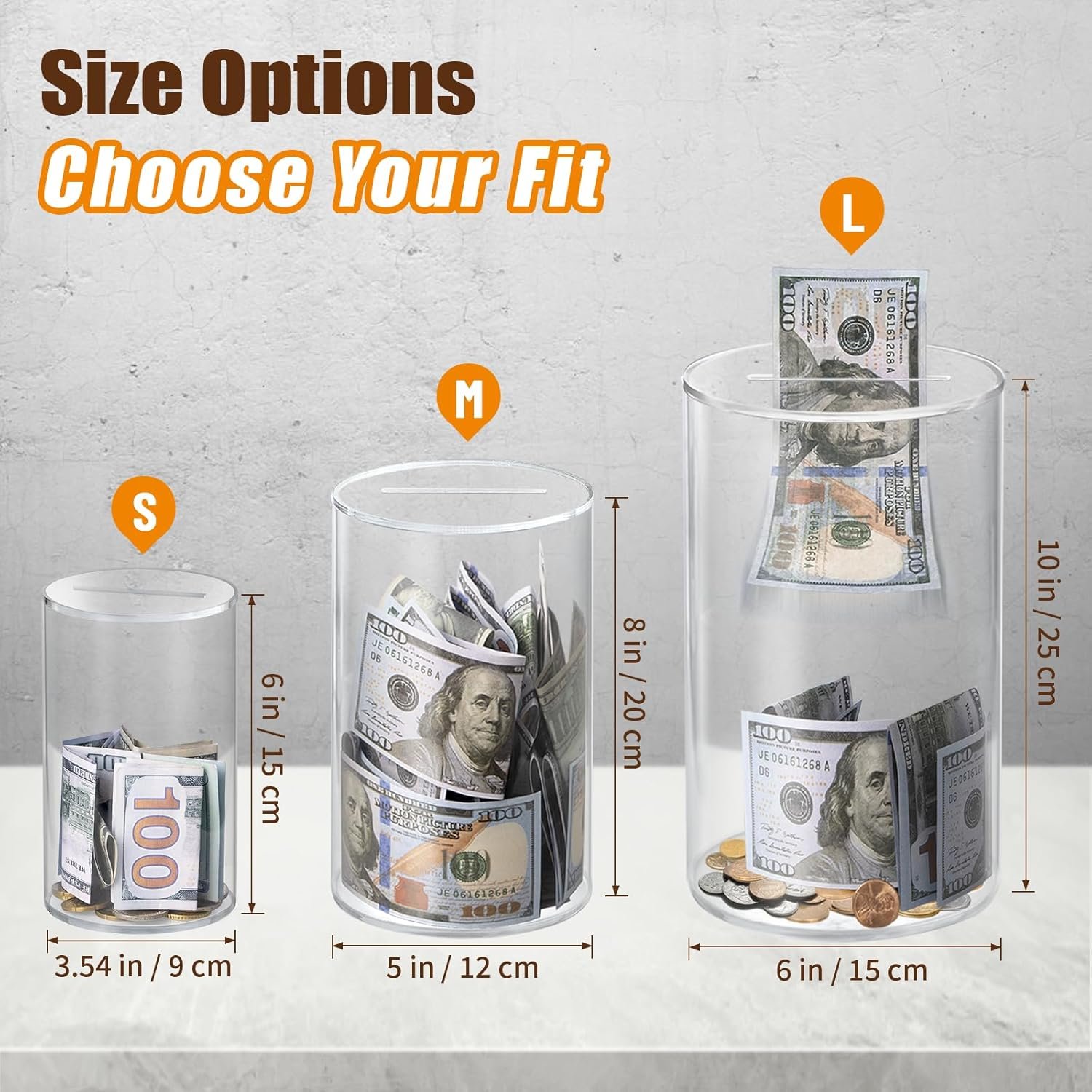 oem odm hicocool clear piggy bank, acrylic piggy bank for adults must break to open, unopenable money saving box for boys girls birthday gift (6