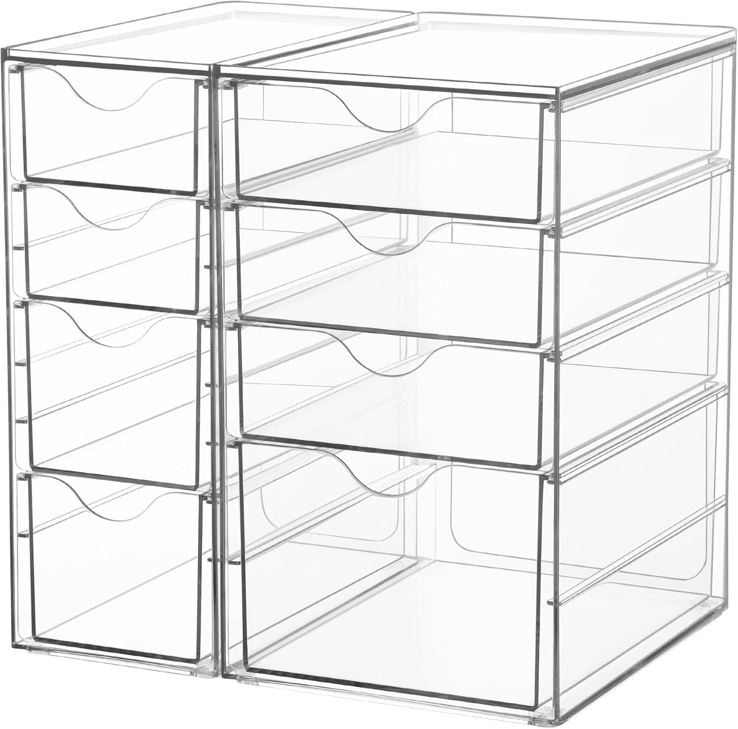 oem odm vtopmart acrylic organizer with 8 drawers, desk organizers and accessories, clear makeup organization, dustproof storage drawers for office art craft supplies factory & wholesale supplier