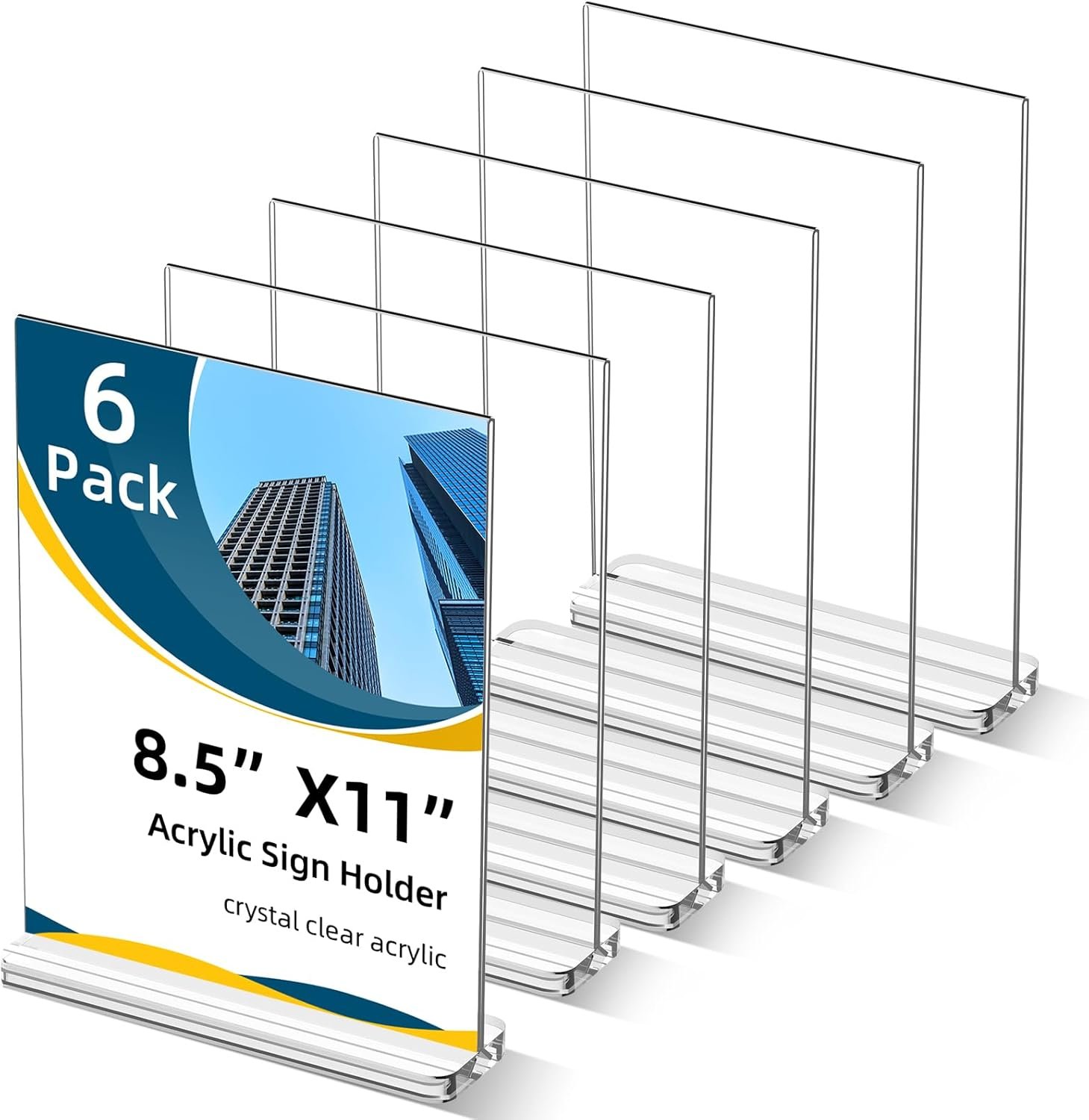 wholesale acrylic sign holder 8.5 x 11 clear sign display t shape table paper stands for home wedding office school restaurant (6 pack) factory & supplier oem odm