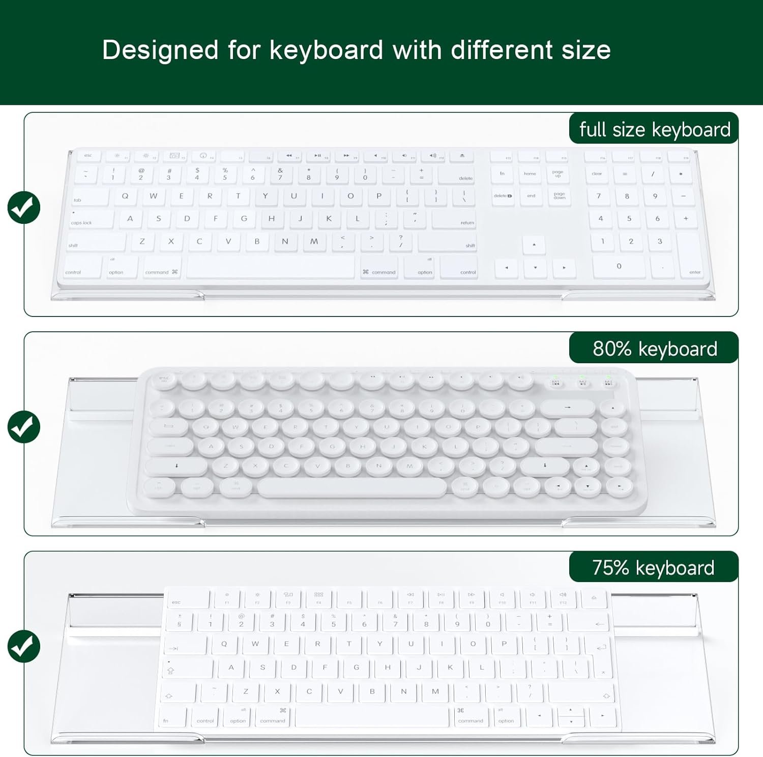 oem odm computer keyboard stand holder - ergonomic acrylic keyboard stand for desktop comfortable keyboard tray riser with silicone anti-slip strip for home school office desk accessory, clear factory & wholesale supplier