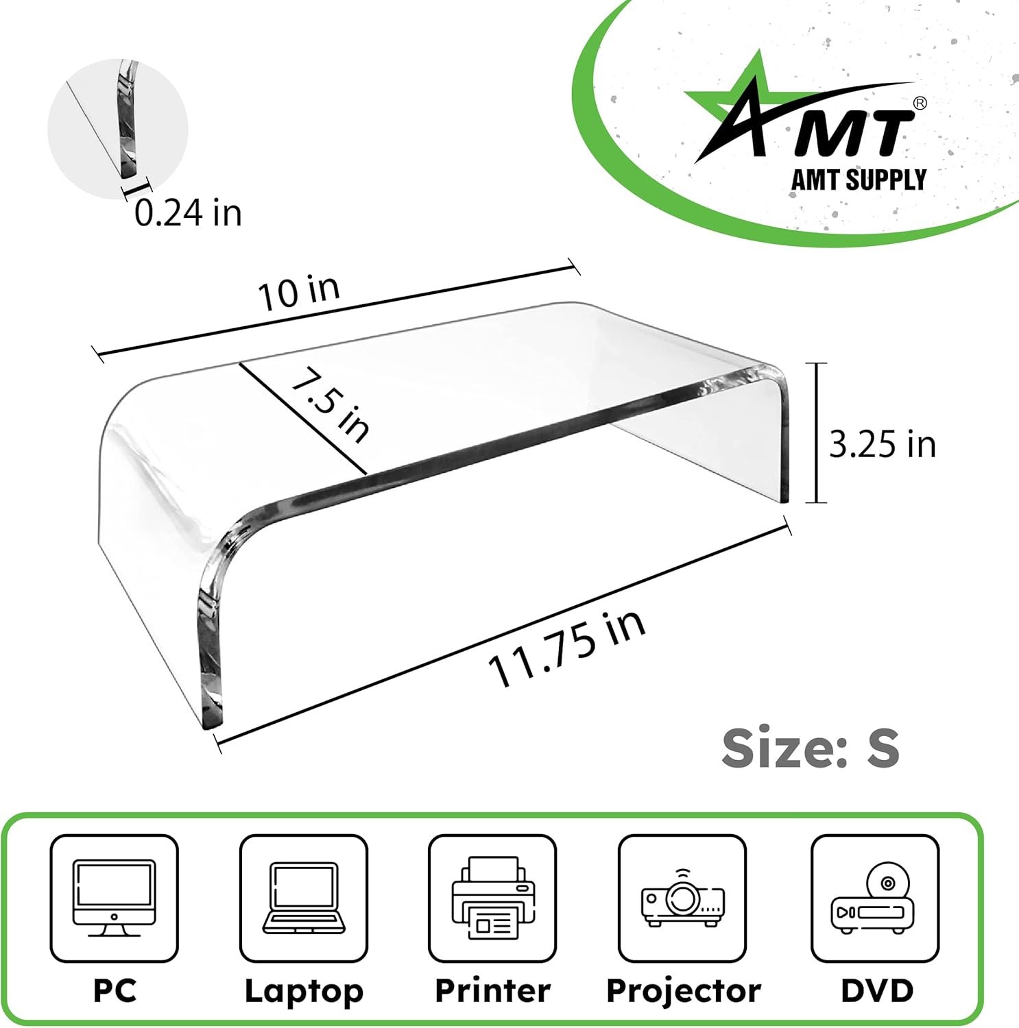 oem odm amt premium acrylic clear monitor riser laptop/pc/multimedia monitor stand for home office factory & wholesale supplier