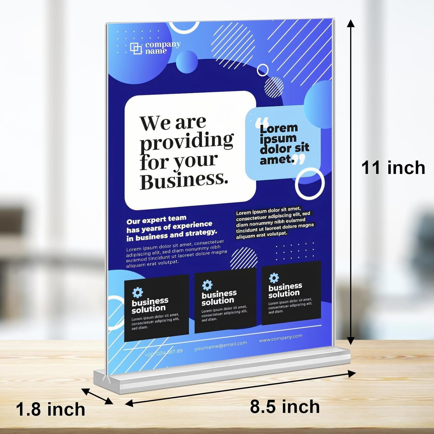 wholesale acrylic sign holder 8.5 x 11,10 pack clear sign holder double sided table menu vertical desktop display stand paper flyer holder tabletop sign holder suitable for restaurants, office, store, hotels factory & supplier oem odm