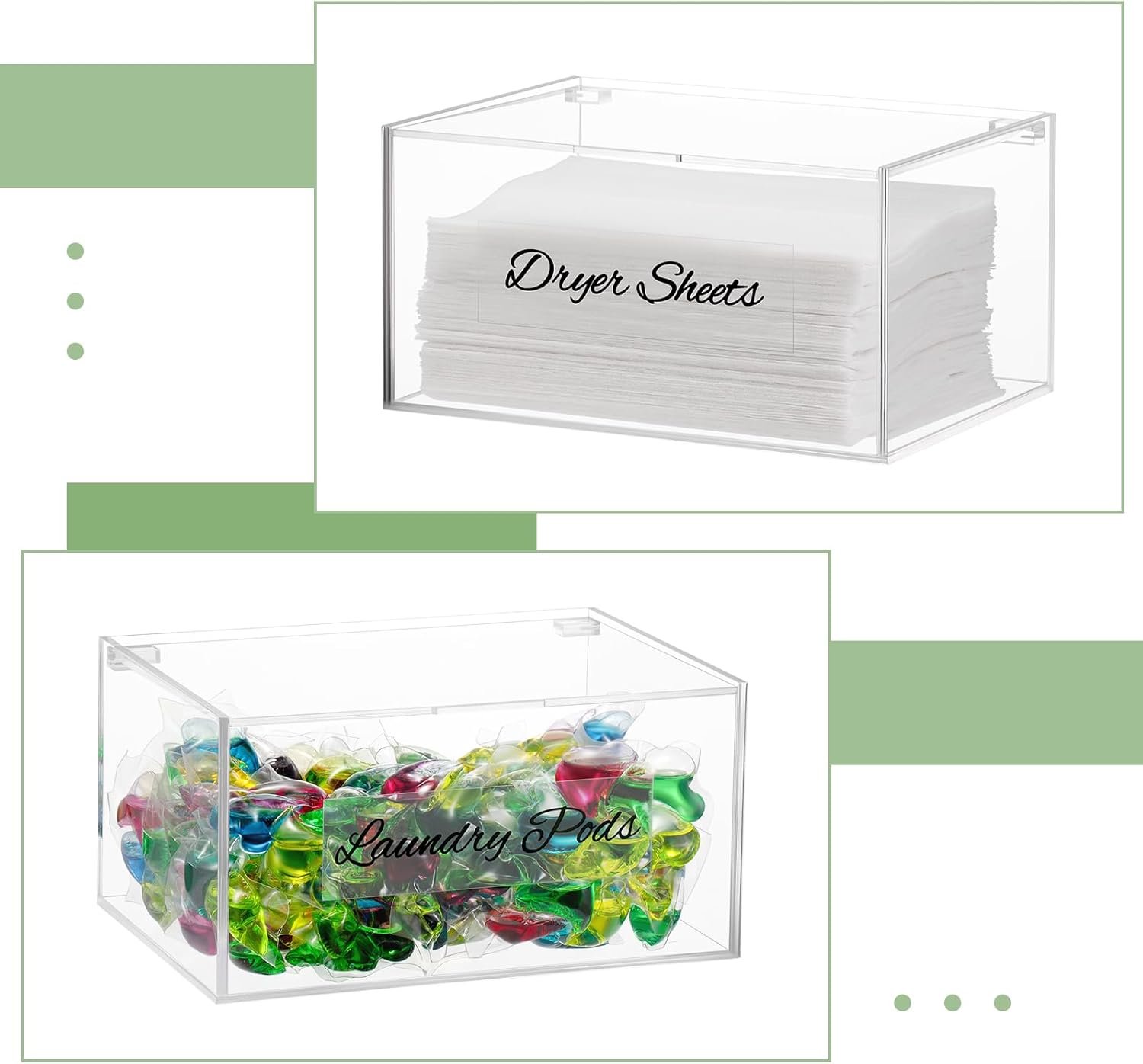 oem odm subekyu acrylic dryer sheet container for laundry room,dryer sheet holder dispenser with lid for laundry storage organization and decor,clear fabric sheet holder box for bathroom factory & wholesale supplier