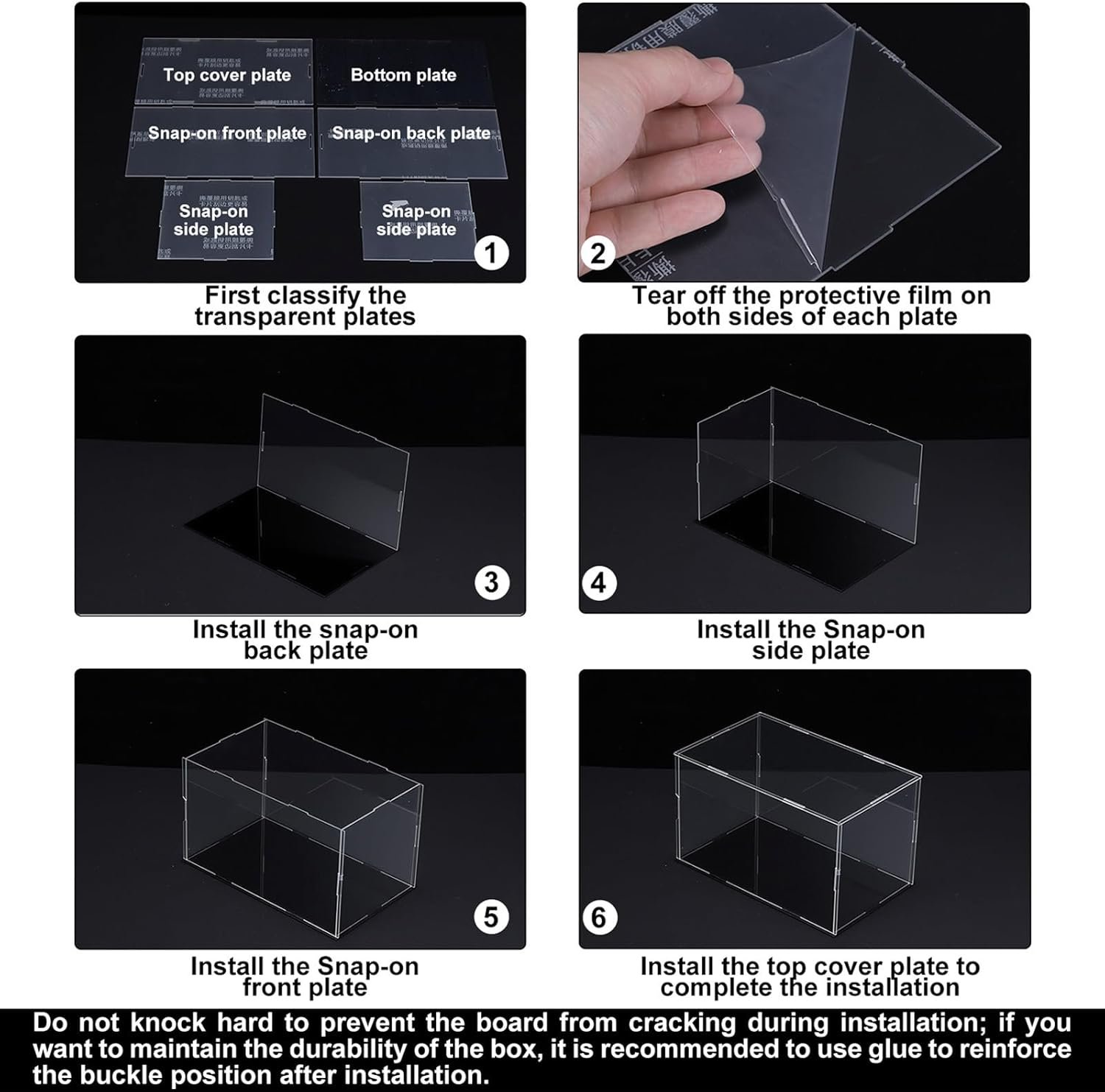 oem odm meccanixity acrylic display case plastic box cube storage box clear assemble showcase 8.3x6.3x16.1 inch for collectibles factory & wholesale supplier