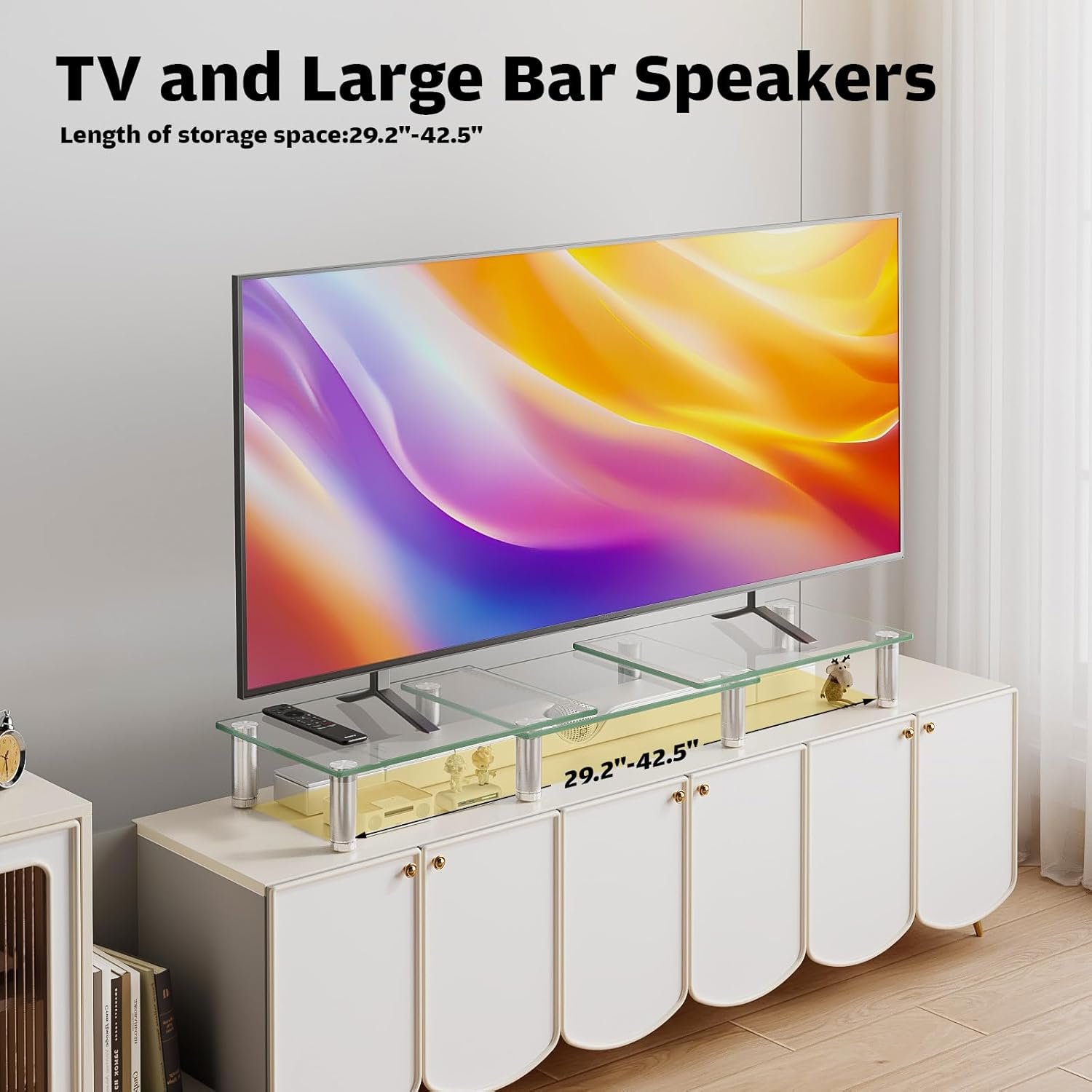 oem odm hemudu dual monitor stand -adjustable length and angle dual monitor riser, desktop organizer for pc, computer, laptop (clear) factory & wholesale supplier