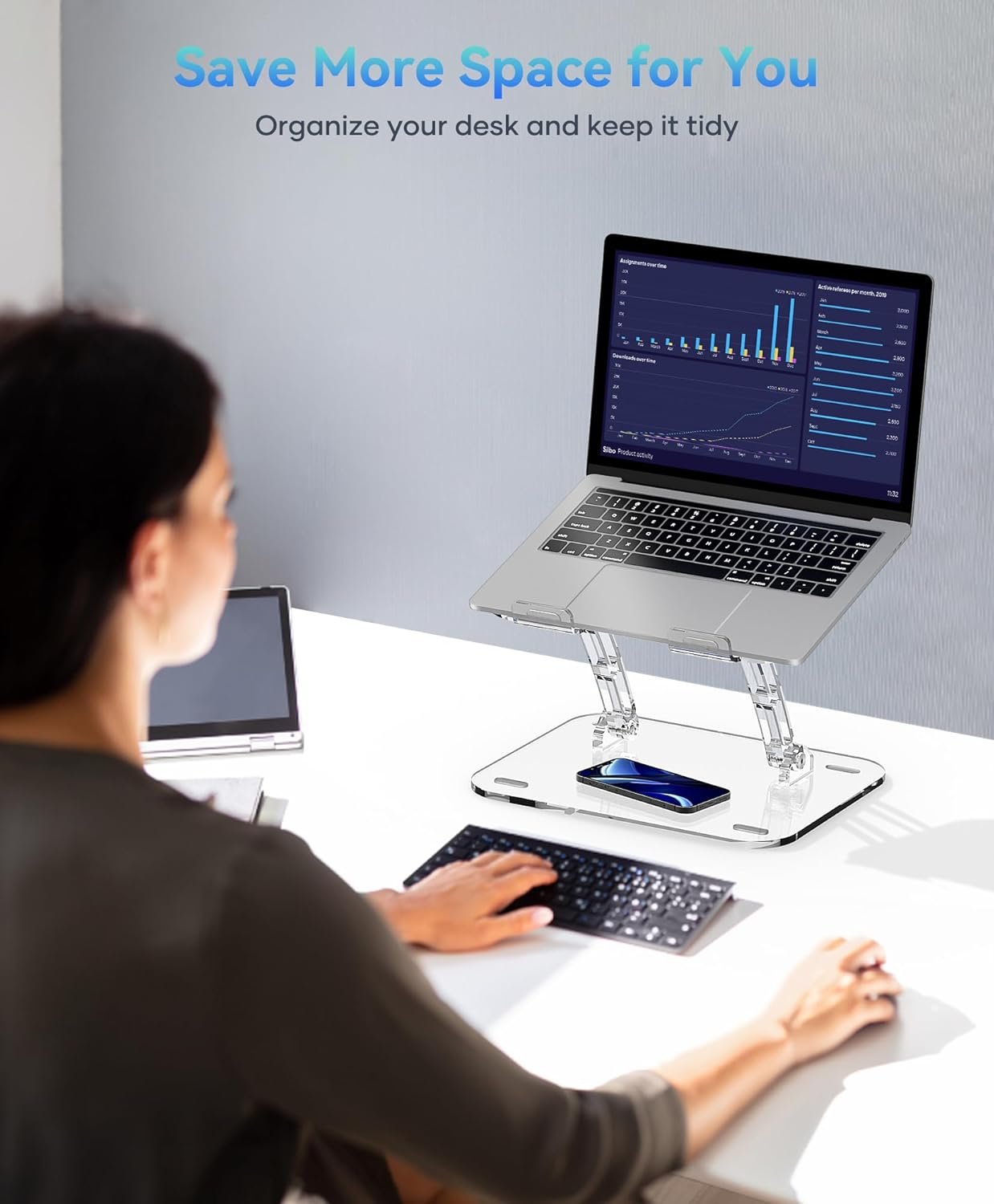 oem odm adjustable foldable laptop stand, portable ergonomic computer stand for laptop, compatible with 10 to 15.6 inches notebook computers factory & wholesale supplier