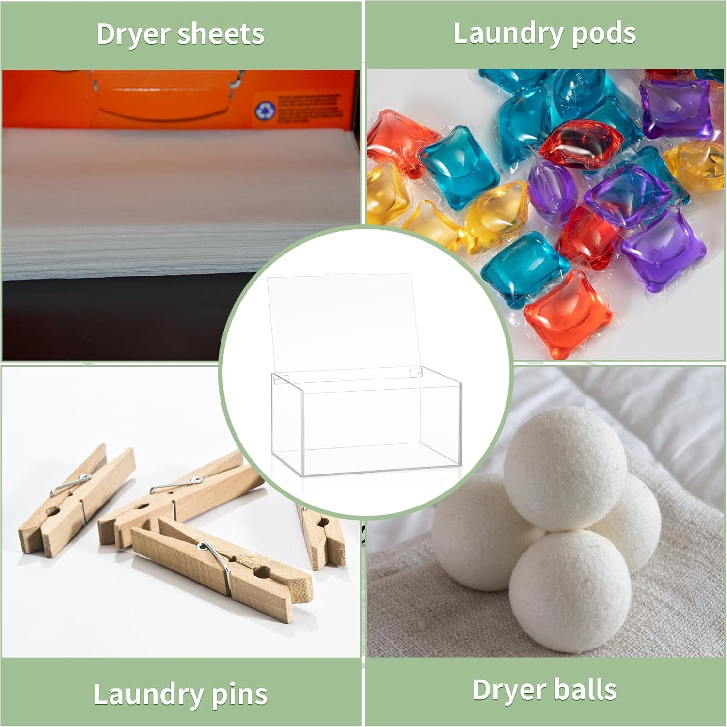 oem odm subekyu acrylic dryer sheet container for laundry room,dryer sheet holder dispenser with lid for laundry storage organization and decor,clear fabric sheet holder box for bathroom factory & wholesale supplier
