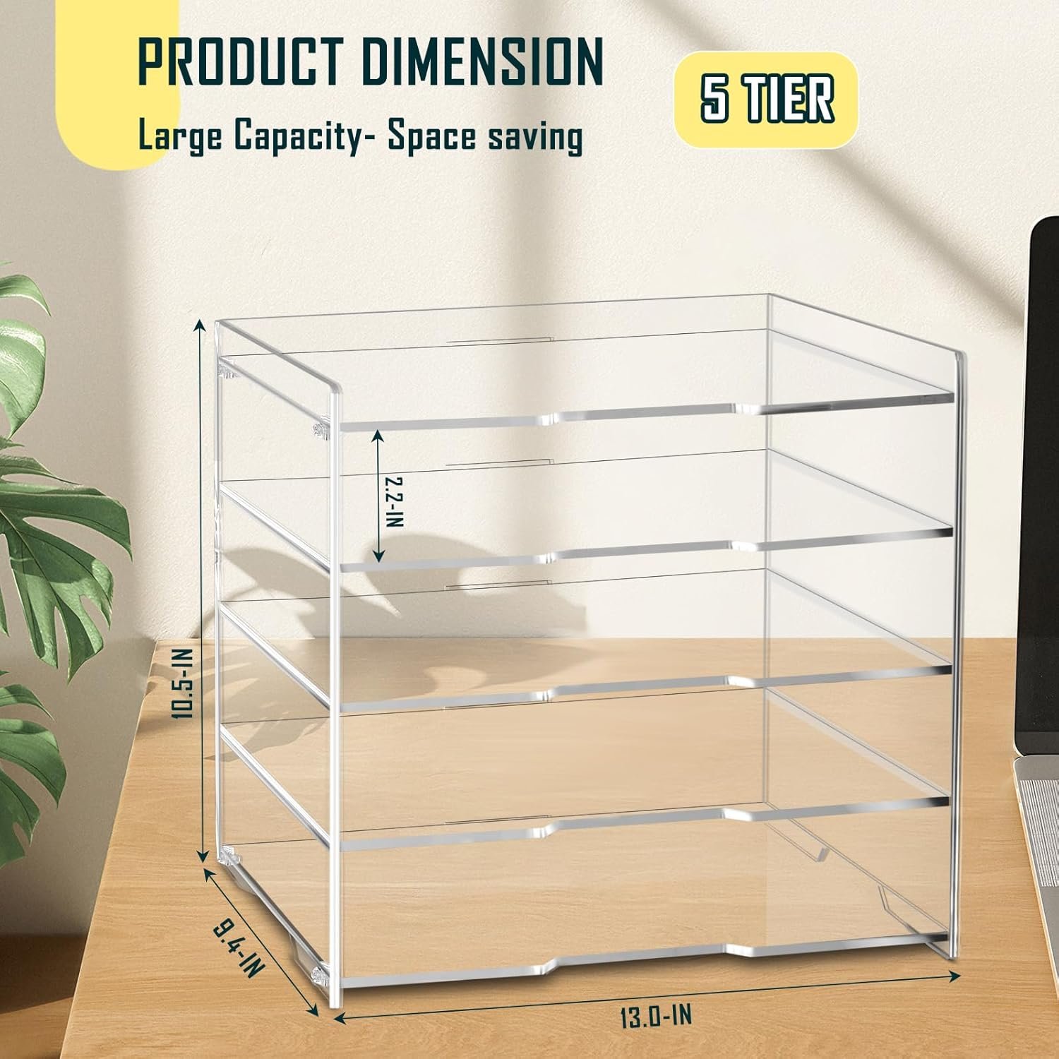 oem odm kku 5 tier clear acrylic desk organizer - letter tray paper file desk organizer and accessories for office supplies factory & wholesale supplier