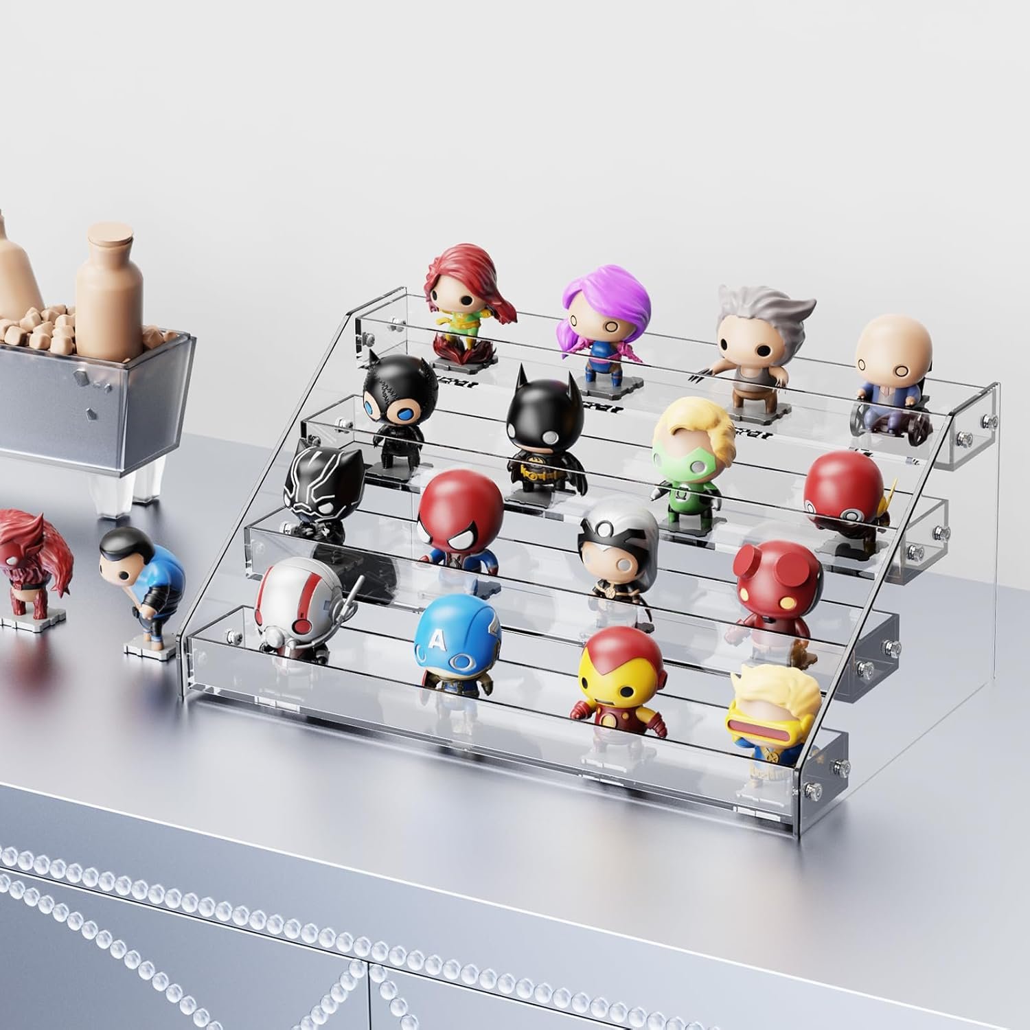 wholesale acrylic display shelf,risers display stands,perfume organizer,cupcake stand,tiered display stand,sticker display,card stands for display,card display stand,figure display，spice rack(6 tier) factory & supplier oem odm