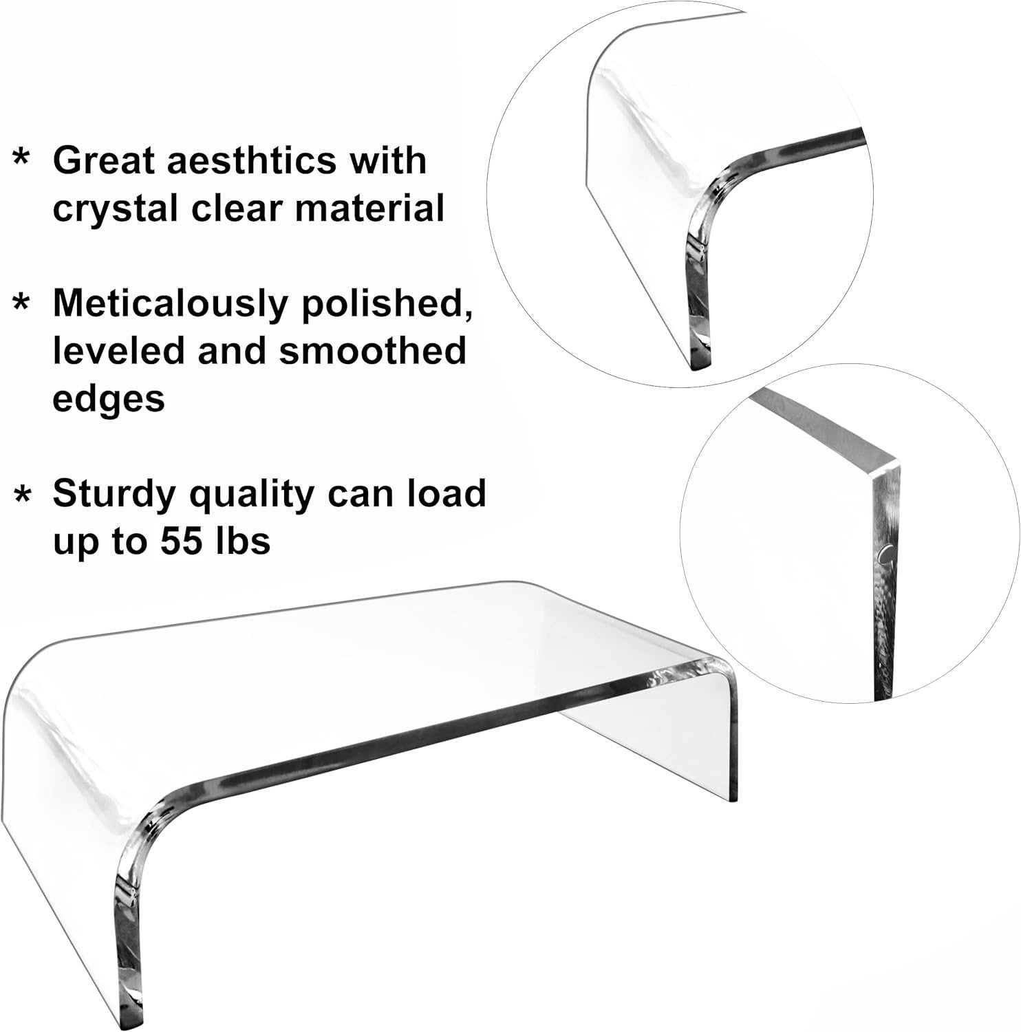 oem odm amt premium acrylic clear monitor riser laptop/pc/multimedia monitor stand for home office factory & wholesale supplier