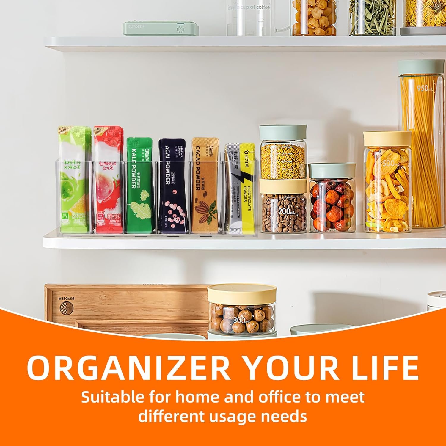 oem odm drink packet organizer, acrylic water packet organizer flavor storage basket for kitchen organizers and storage clear factory & wholesale supplier