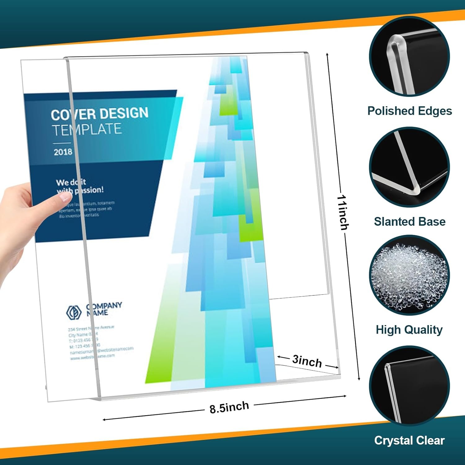 wholesale 12 pack acrylic sign holder 8.5x11 inches, clear plastic table paper display stand, l-shape vertical menu holder stand, clear picture photo flyer display stand for restaurants, store, office desktop factory & supplier oem odm