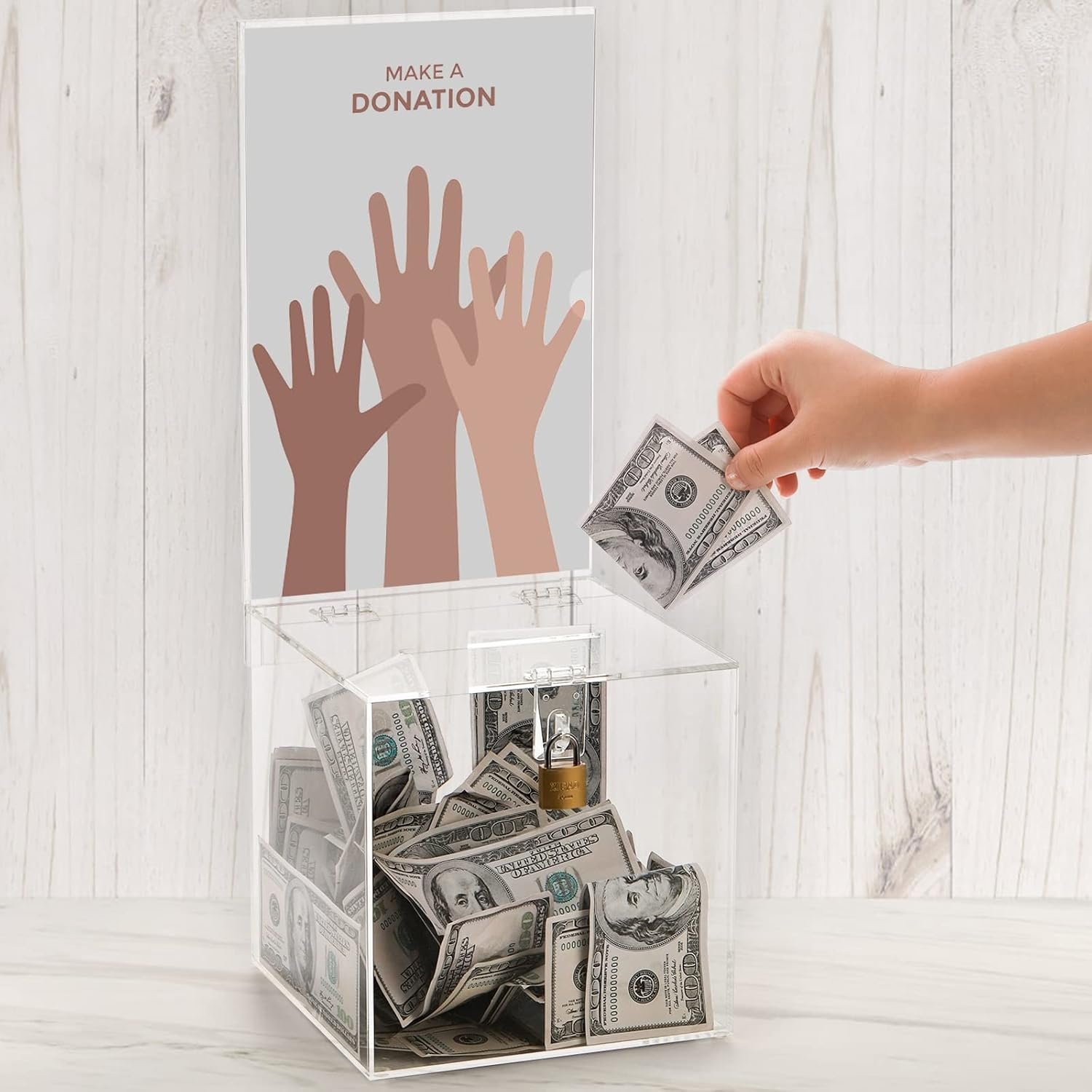 oem odm youeon square acrylic donation box with lock, 7 x 7 x 18 in clear suggestion box with slot and lock, ballot box with sign holder, tip box, vote box, comment box for voting, charity, fundraising factory & wholesale supplier
