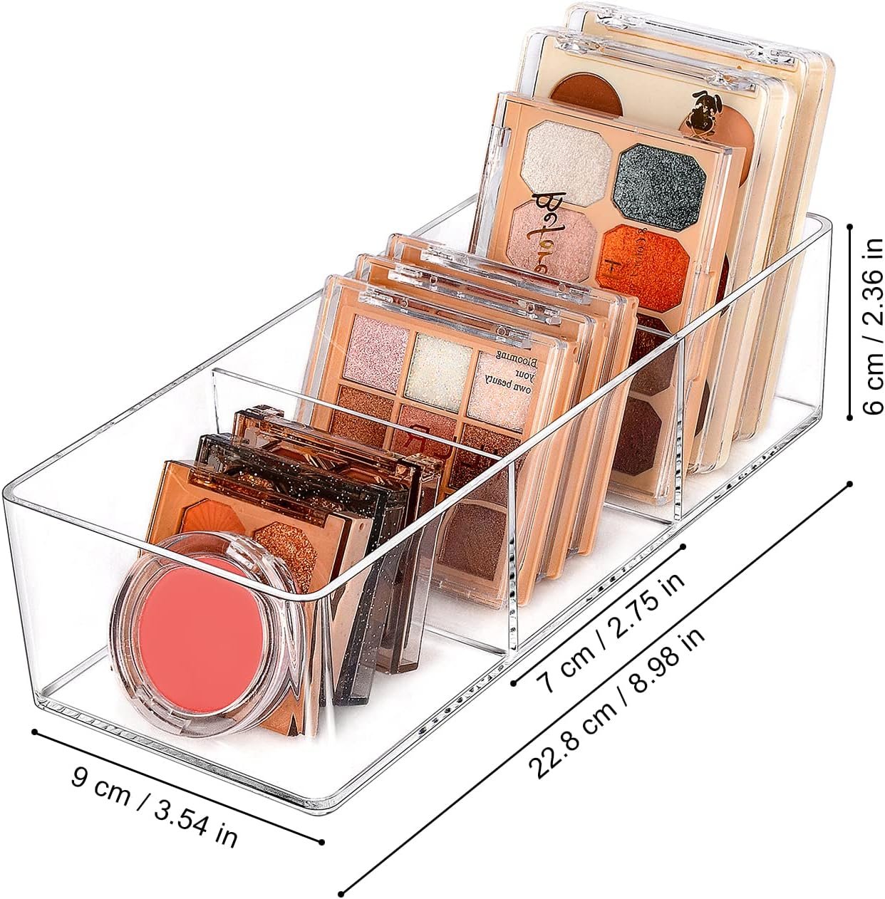 oem odm jesslab acrylic organizer, 3 cube sections makeup storage box for drawer, vanity, countertop, bathroom, kitchen cabinet and home organization factory & wholesale supplier
