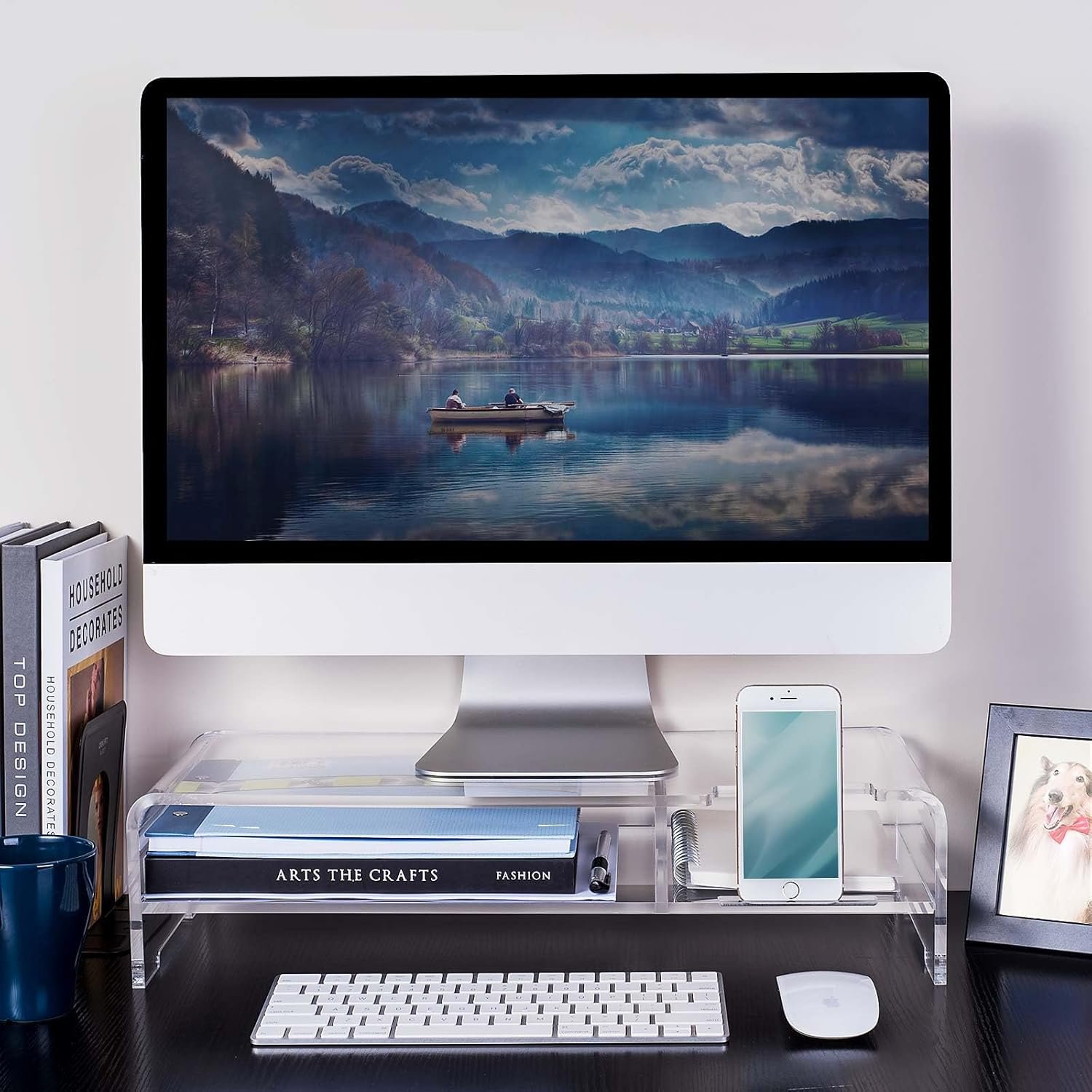 oem odm beygorm acrylic monitor stand riser, wide 20