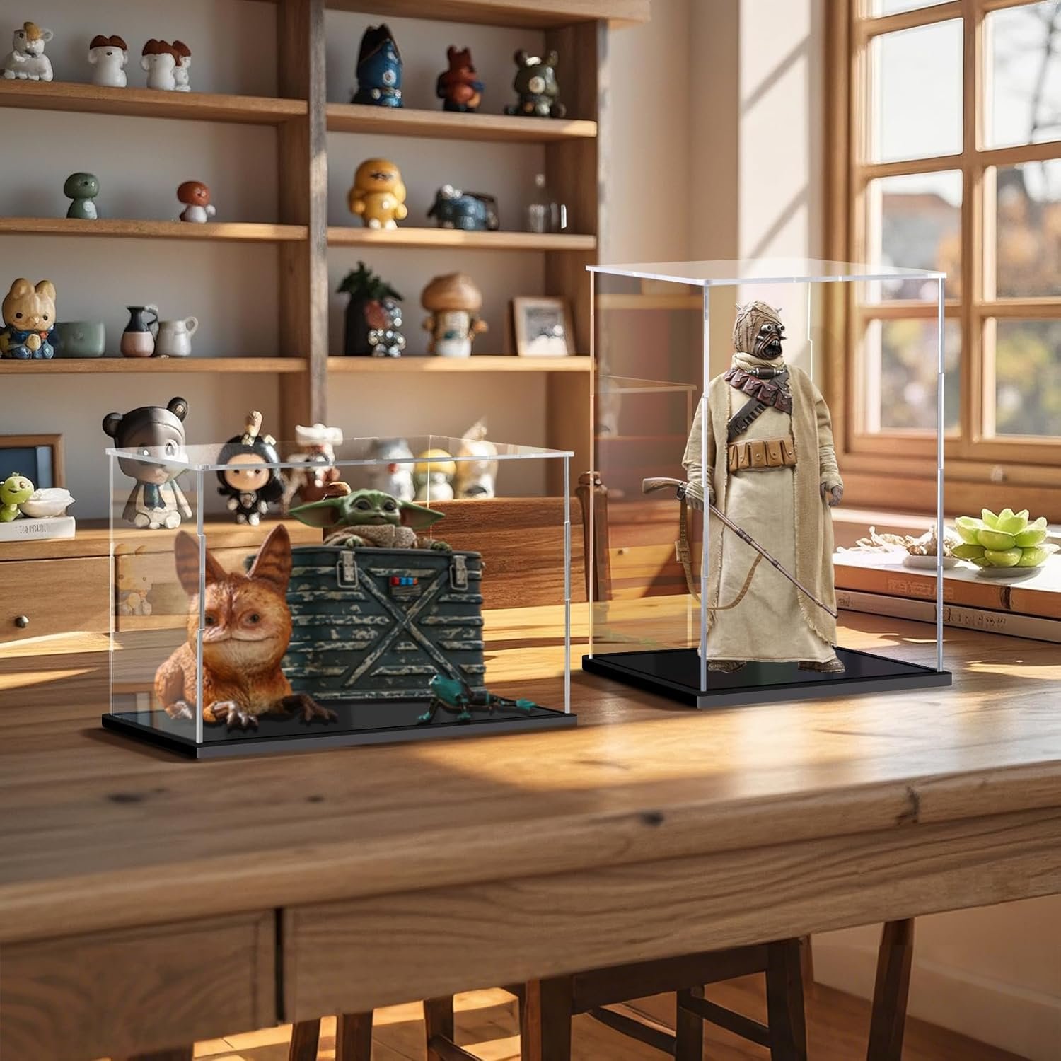 wholesale clear acrylic display case for collectibles assemble doll display case alternative showcase for lego action figures model statues home storage (8x8x12 inch; 20x20x30 cm) factory & supplier oem odm