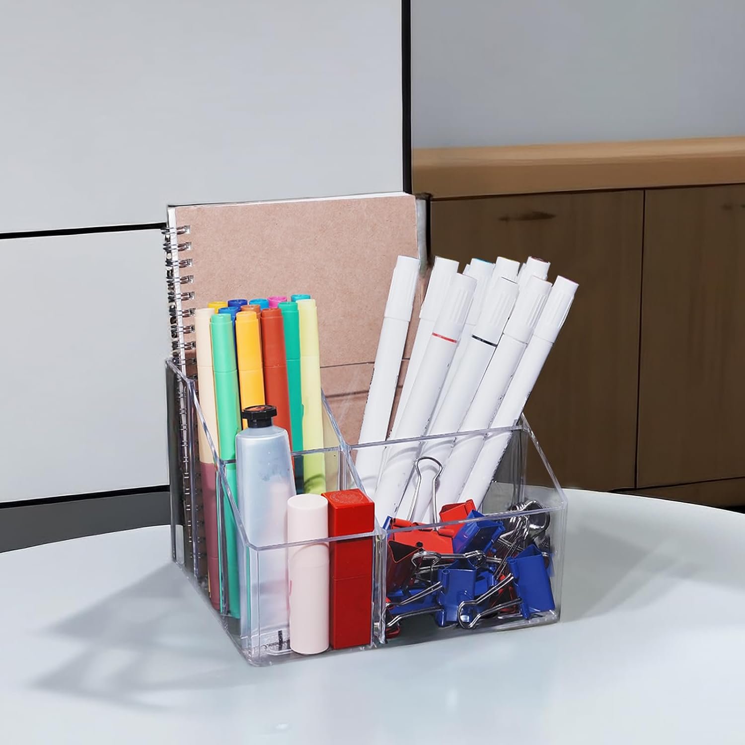 oem odm acrylic desk organizers, clear pen holder and pencil holder display stand for office, school and home factory & wholesale supplier
