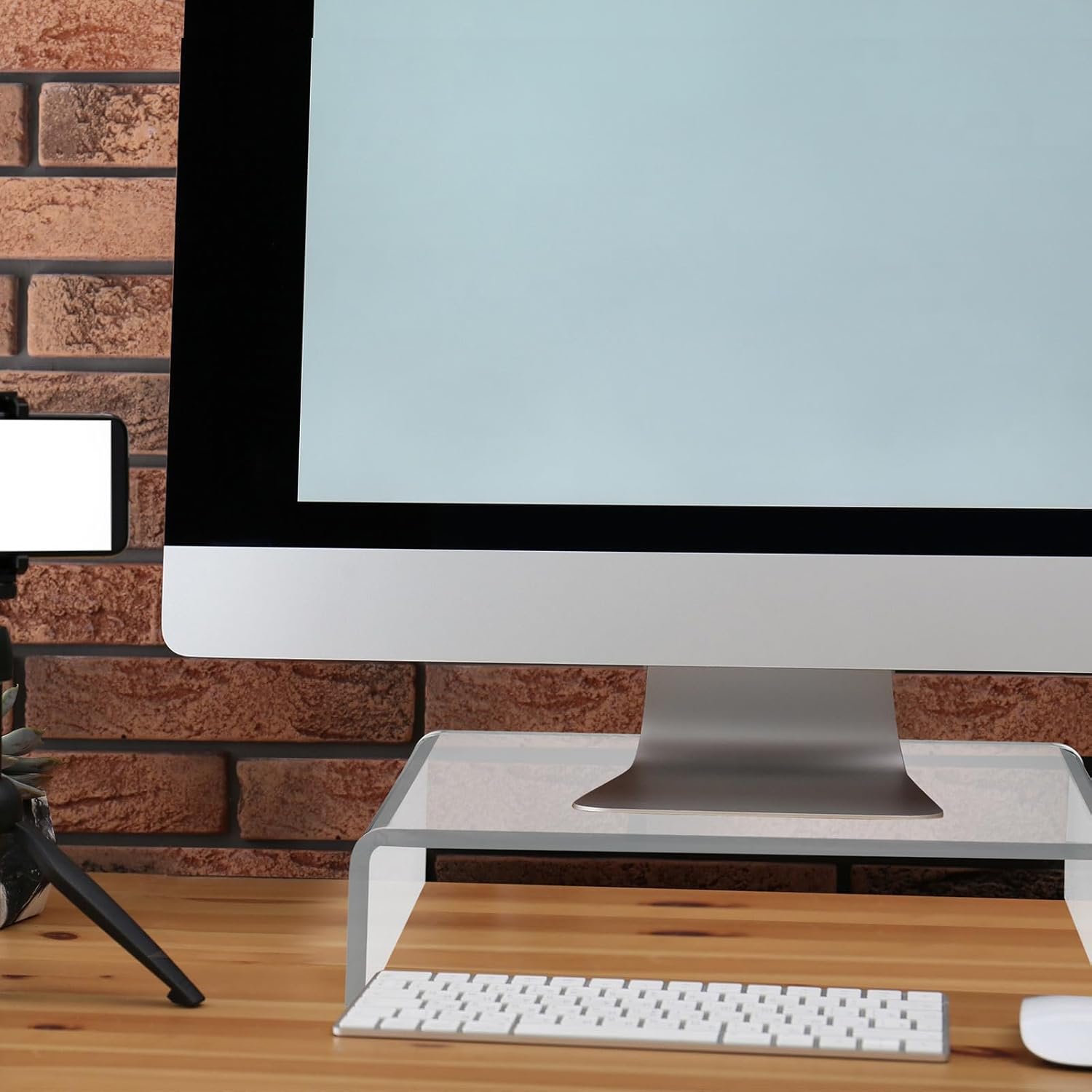 oem odm jetec 2 pcs acrylic monitor stand desktop video acrylic monitor riser desk shelf computer stand for laptop tv computer screen desk organizer teacher's day supplies (clear, 12 x 8 x 3 inch) factory & wholesale supplier
