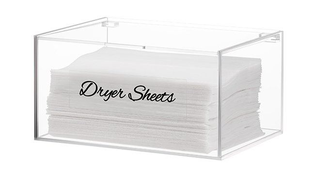 oem odm subekyu acrylic dryer sheet container for laundry room,dryer sheet holder dispenser with lid for laundry storage organization and decor,clear fabric sheet holder box for bathroom factory & wholesale supplier