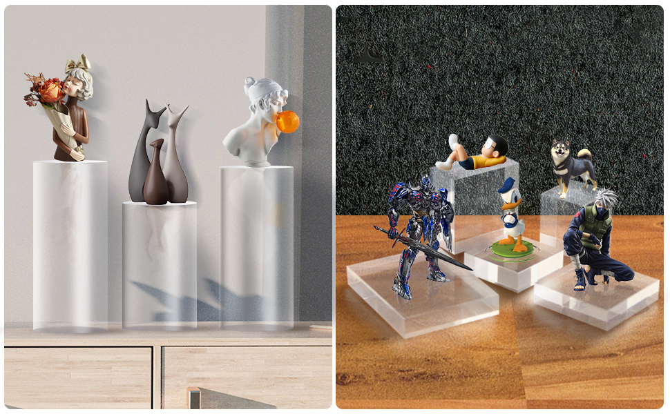oem odm ciaoher 2in thickness solid acrylic cube display block clear polished pedestal stand riser solid base 2