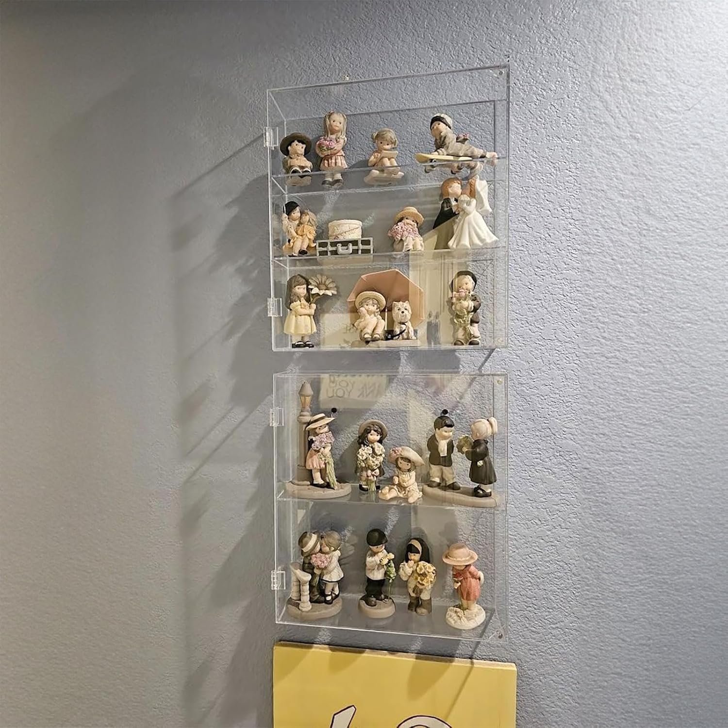 wholesale niubee acrylic display case, clear display case for funko pop figures, wall mounted or desktop dustproof display cabinet box for collectibles ,rock,crystals,mini toys,amiibo (3 tiers) factory & supplier oem odm