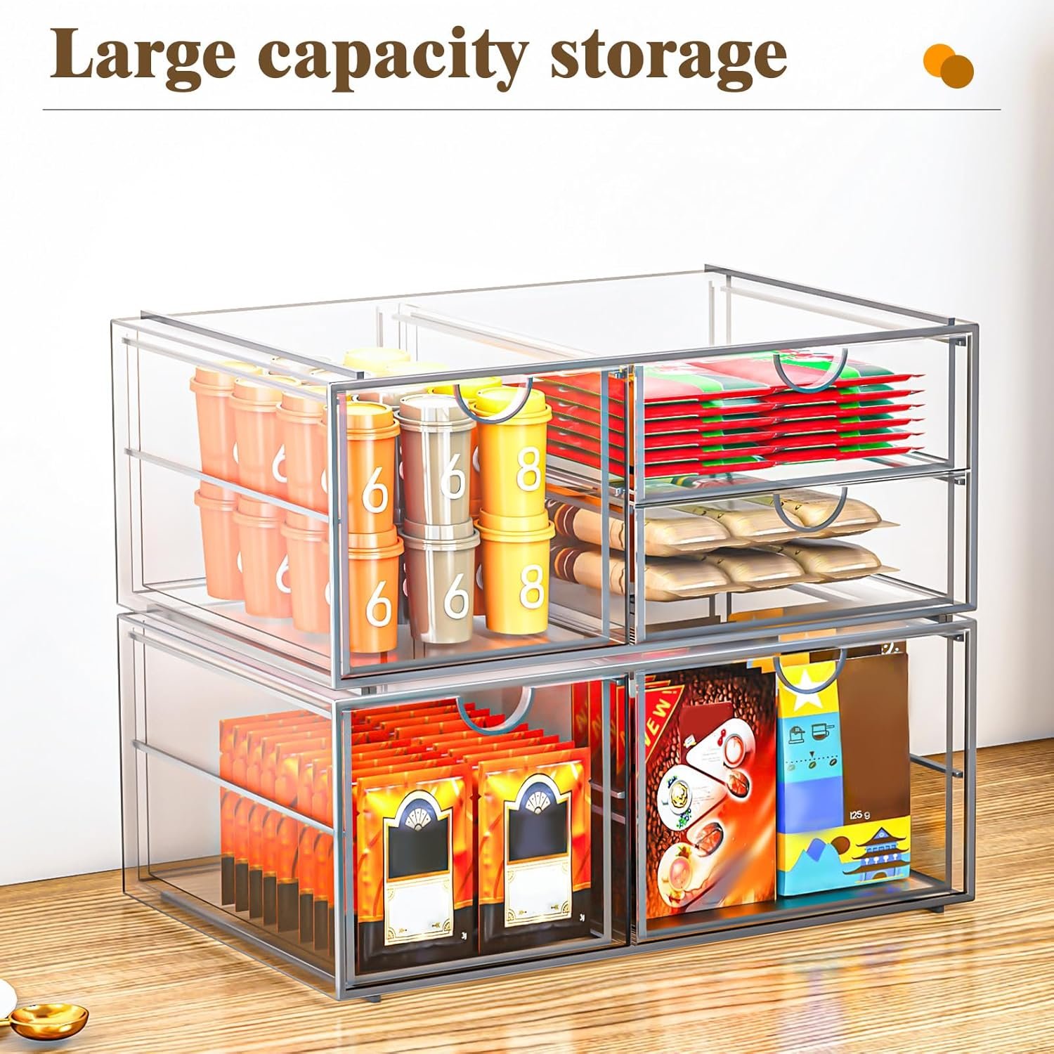 oem odm arcylic makeup organzier with 5 drawers, clear stackable storage drawers, bathroom countert organizer,plastic storage bins for vanity, cabinets, pantry, home organization and storage factory & wholesale supplier
