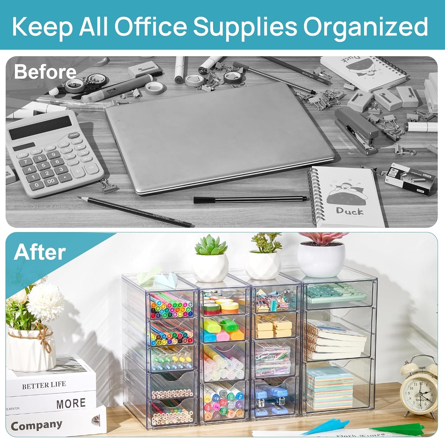 oem odm vtopmart acrylic organizer with 16 drawers (4 set),clear storage drawers for office supplies,desk organization and storage for makeup,jewelry,art crafts factory & wholesale supplier