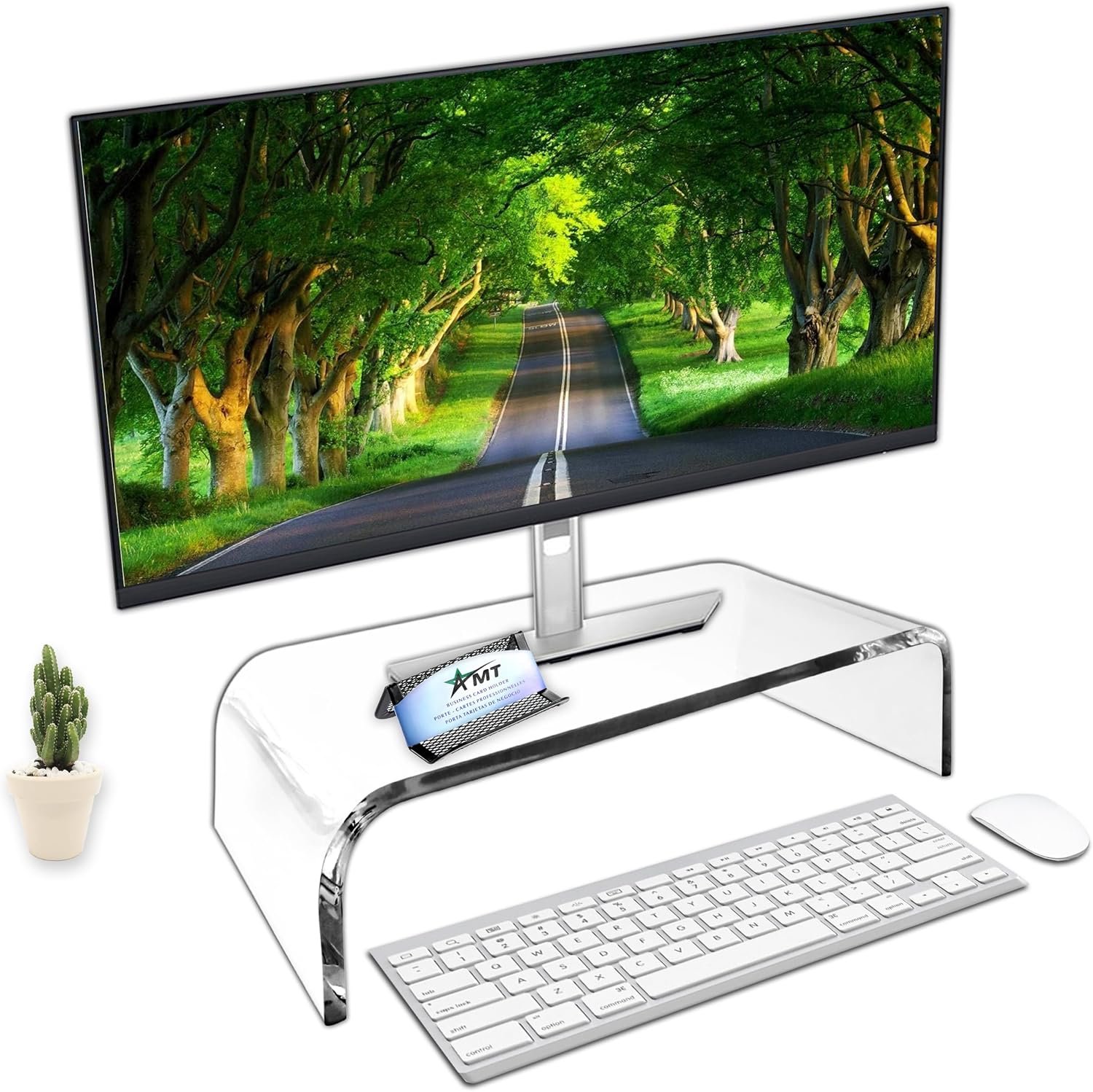 oem odm amt premium acrylic clear monitor riser laptop/pc/multimedia monitor stand for home office factory & wholesale supplier
