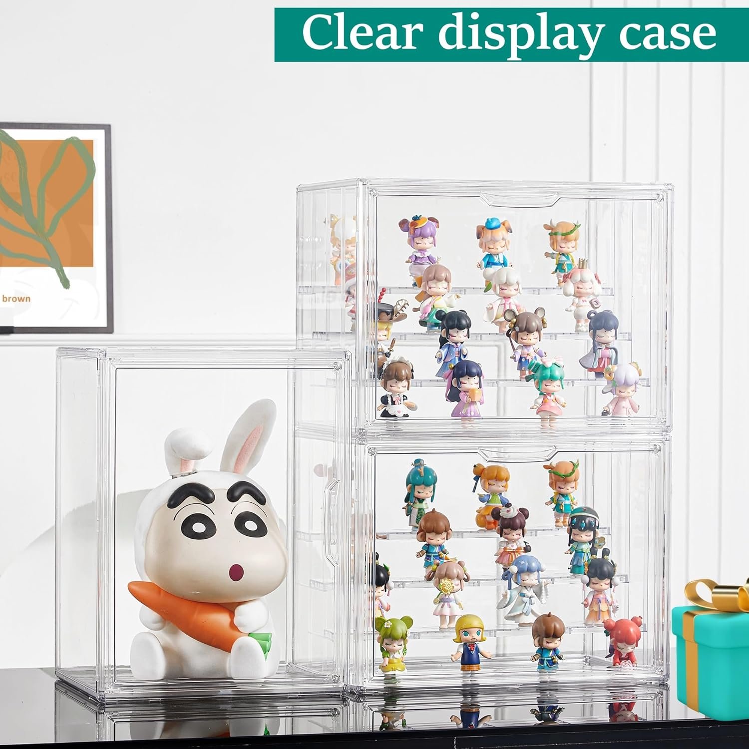 oem odm attelite acrylic display case,upgrade 4 tiers clear display case with 3 adjustable divider, stackable large storage box with magnetic door for collectibles action figures factory & wholesale supplier