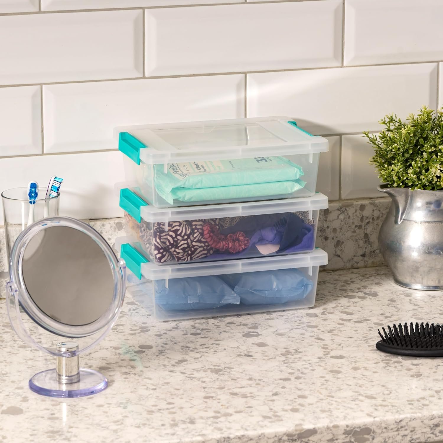 oem odm iris usa 2 qt. plastic storage bins containers with lids, 6 pack, sensory bin, craft storage, craft organizers and storage, organizing container for home, office and art supplies, stackable, clear factory & wholesale supplier