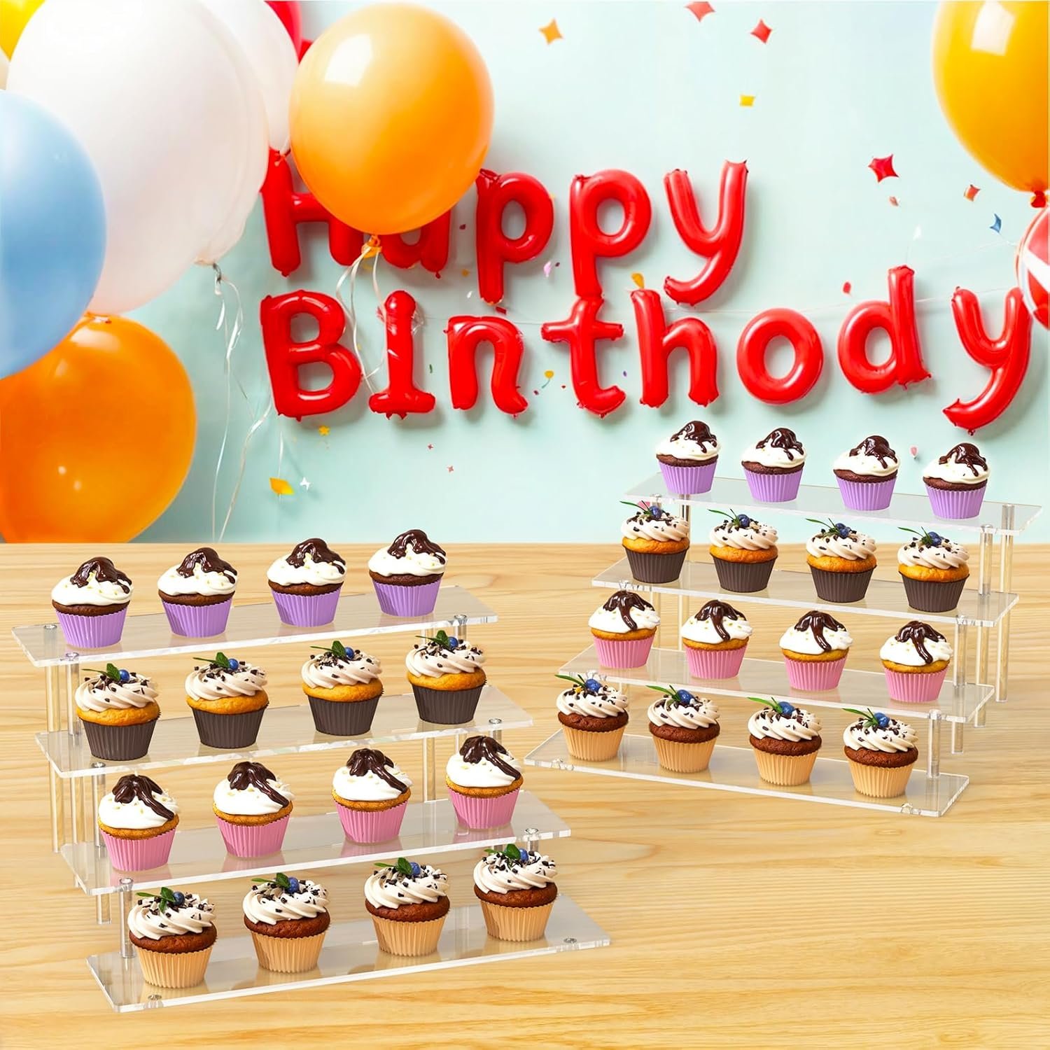oem odm 4 tier acrylic display risers, clear perfume organizer stand, large cupcake stand holder, dessert display for party, display shelf for figure and collection, riser stand for decoration and organizer factory & wholesale supplier