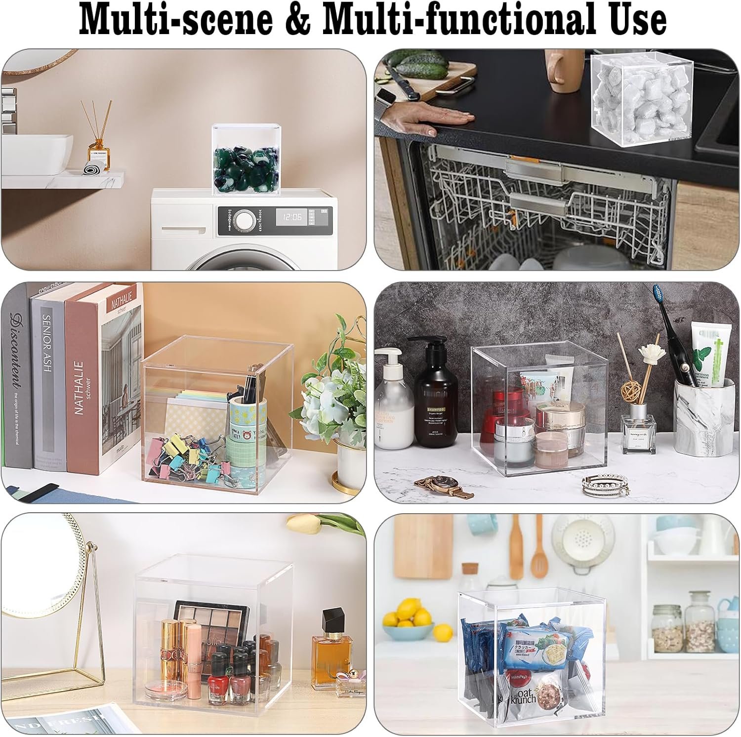 oem odm sumnacon laundry pods container clear laundry containers for organizing sturdy dryer ball holder with lid acrylic storage containers pratical dishwasher pods container for laundry room,coffee,office factory & wholesale supplier