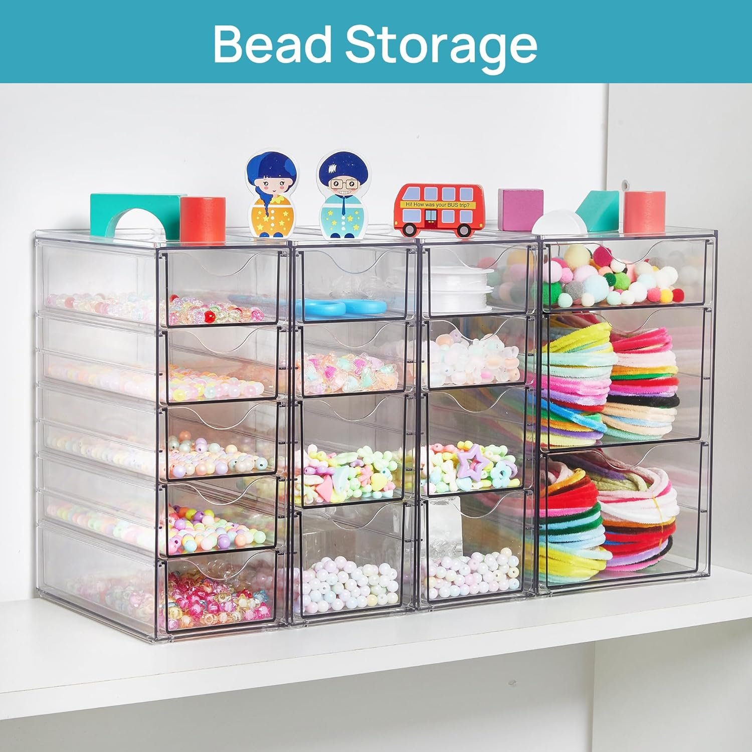 oem odm vtopmart acrylic organizer with 16 drawers (4 set),clear storage drawers for office supplies,desk organization and storage for makeup,jewelry,art crafts factory & wholesale supplier
