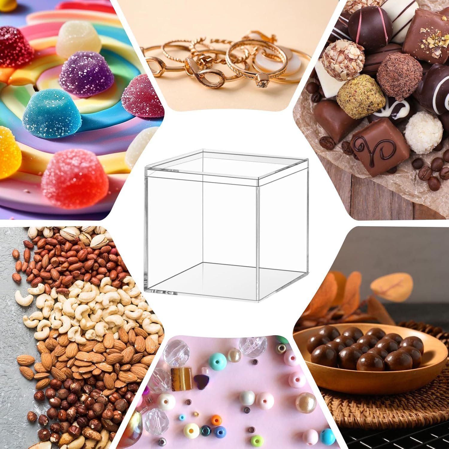 oem odm 12 pcs clear acrylic box with lid decorative plastic display box acrylic gift box tiny square box clear storage containers for home candy treats jewelry display 3 x 3 x 3 inch factory & wholesale supplier