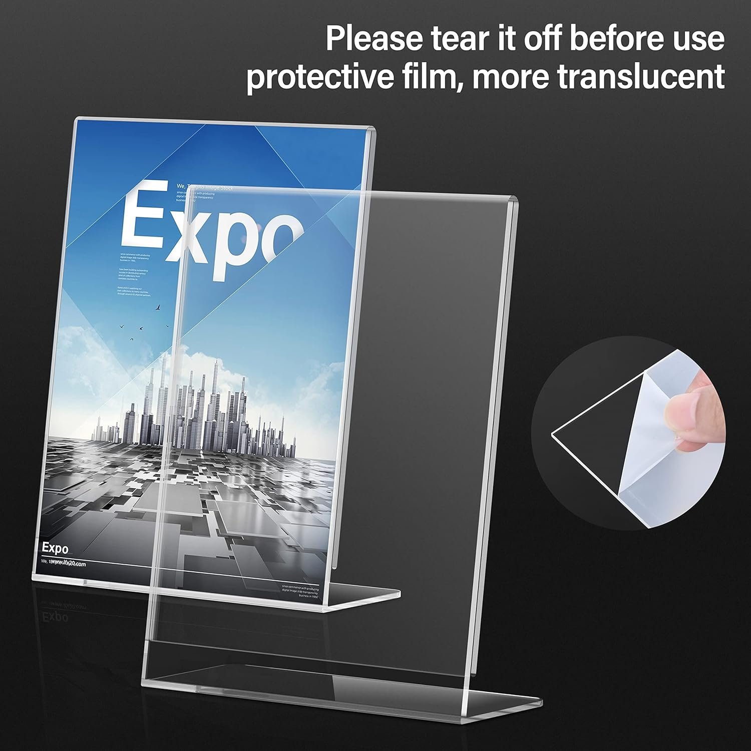 wholesale relx acrylic sign holder 8.5 x 11, slant back display stand, clear frames plastic sign holder for store, restaurant (24 pack) factory & supplier oem odm