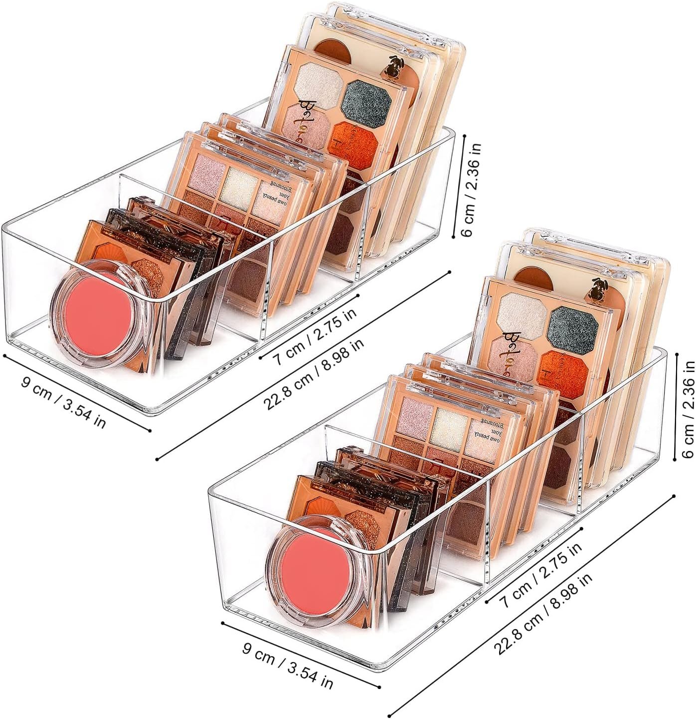 oem odm jesslab acrylic organizer, 2pk cube sections makeup organizer for drawer, makeup organizer for vanity, countertop, bathroom, kitchen and cabinet storage(3+3 compartment) factory & wholesale supplier
