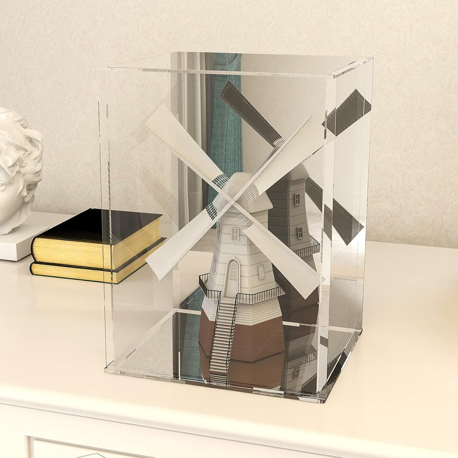 wholesale nonemey mirrored clear acrylic display case assemble countertop box stand organizer dustproof protection showcase acrylic display stands for collectibles (10×6×14inch；25×15×35cm) factory & supplier oem odm
