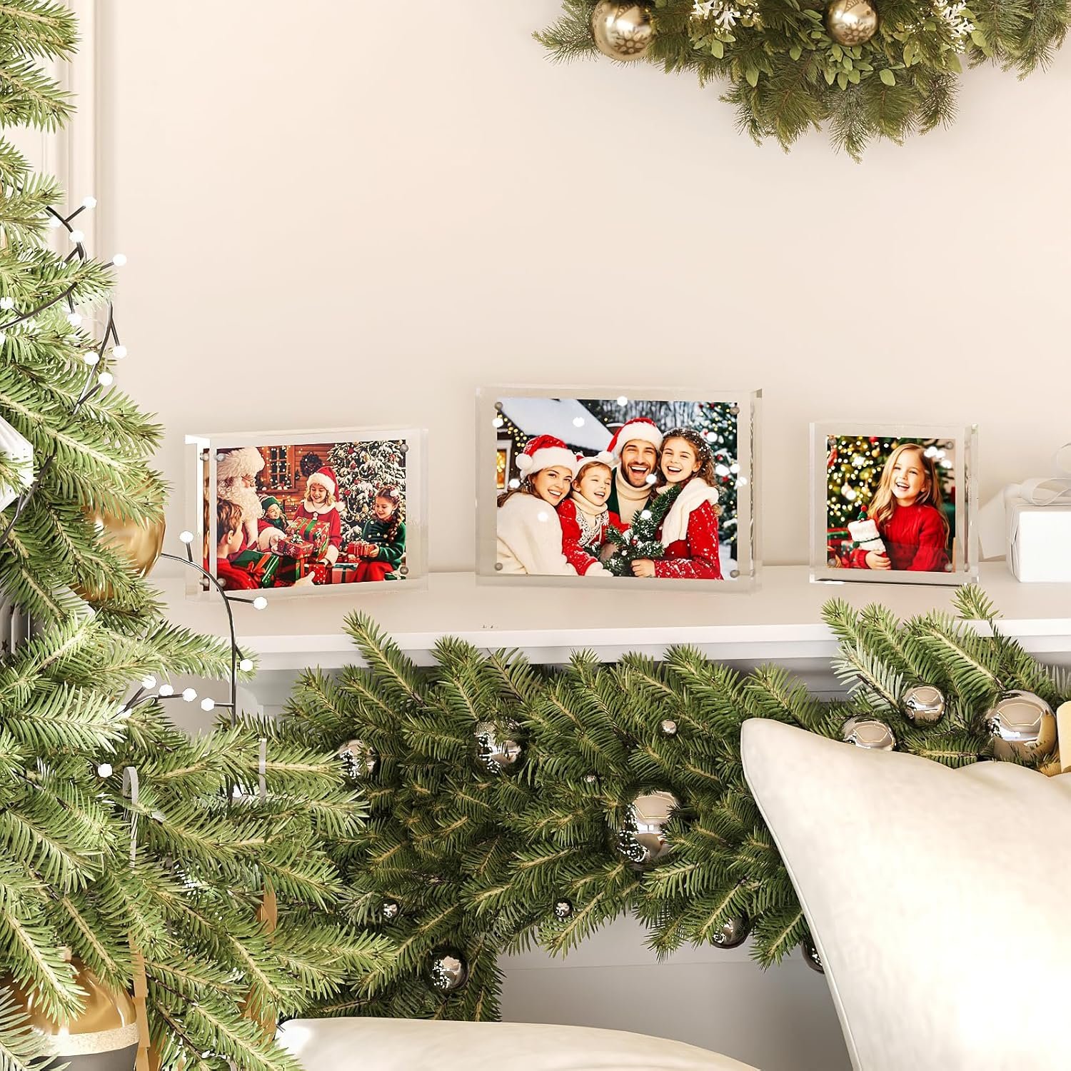 wholesale egofine 4x6 acrylic frames 6 pack, 20mm thicker frameless clear picture frames, double sided magnetic picture frames, free standing desktop display factory & supplier oem odm