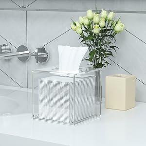 oem odm hiimiei acrylic tissue box cover 5.4x5.4x5.4'' clear tissue holder napkin dispenser for home office restaurant-clear factory & wholesale supplier