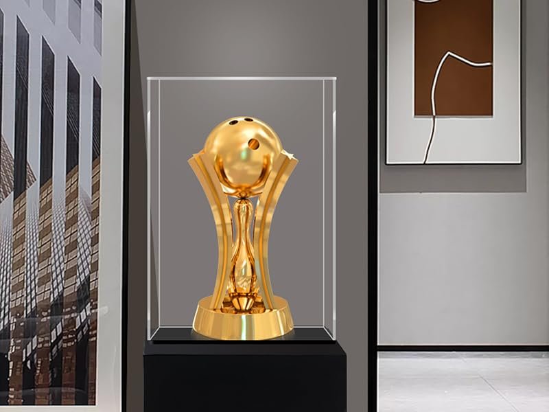 oem odm lanscoery acrylic display case, assemble showcase display box for collectibles, with dustproof & seamless display design, 6x6x8inch black base factory & wholesale supplier