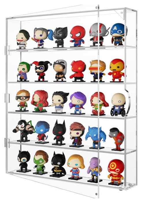 wholesale niubee acrylic display case, clear display case for funko pop figures, wall mounted or desktop dustproof display cabinet box for collectibles ,rock,crystals,mini toys,amiibo (3 tiers) factory & supplier oem odm