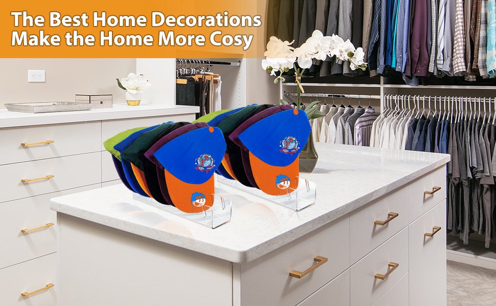 oem odm 2pcs hat stand for baseball caps, no install acrylic hat organizer for 14 baseball caps, hat racks for baseball caps display hat holder for bedroom factory & wholesale supplier