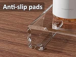 oem odm acrylic tray pedestal stand bathroom décor, crystal clear display risers kitchen resist dirt and moisture, soap dish holder for counter, sink, vanity, 8.66'' x 3.9'' factory & wholesale supplier