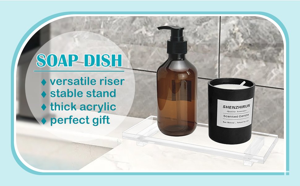oem odm pedestal soap dish, acrylic soap tray for kitchen, soap bottle riser stand for kitchen sink, bathroom, clear factory & wholesale supplier